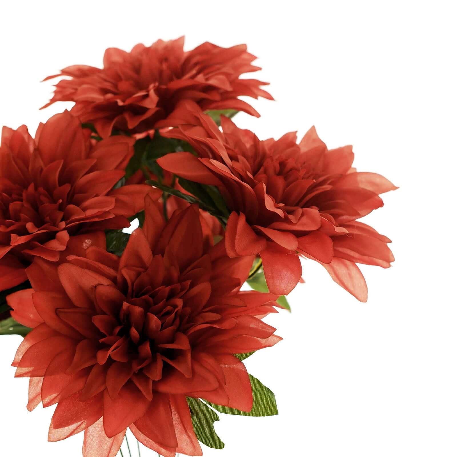 2 Bouquets 20 Terracotta Artificial Silk Dahlia Flower Spray Bushes