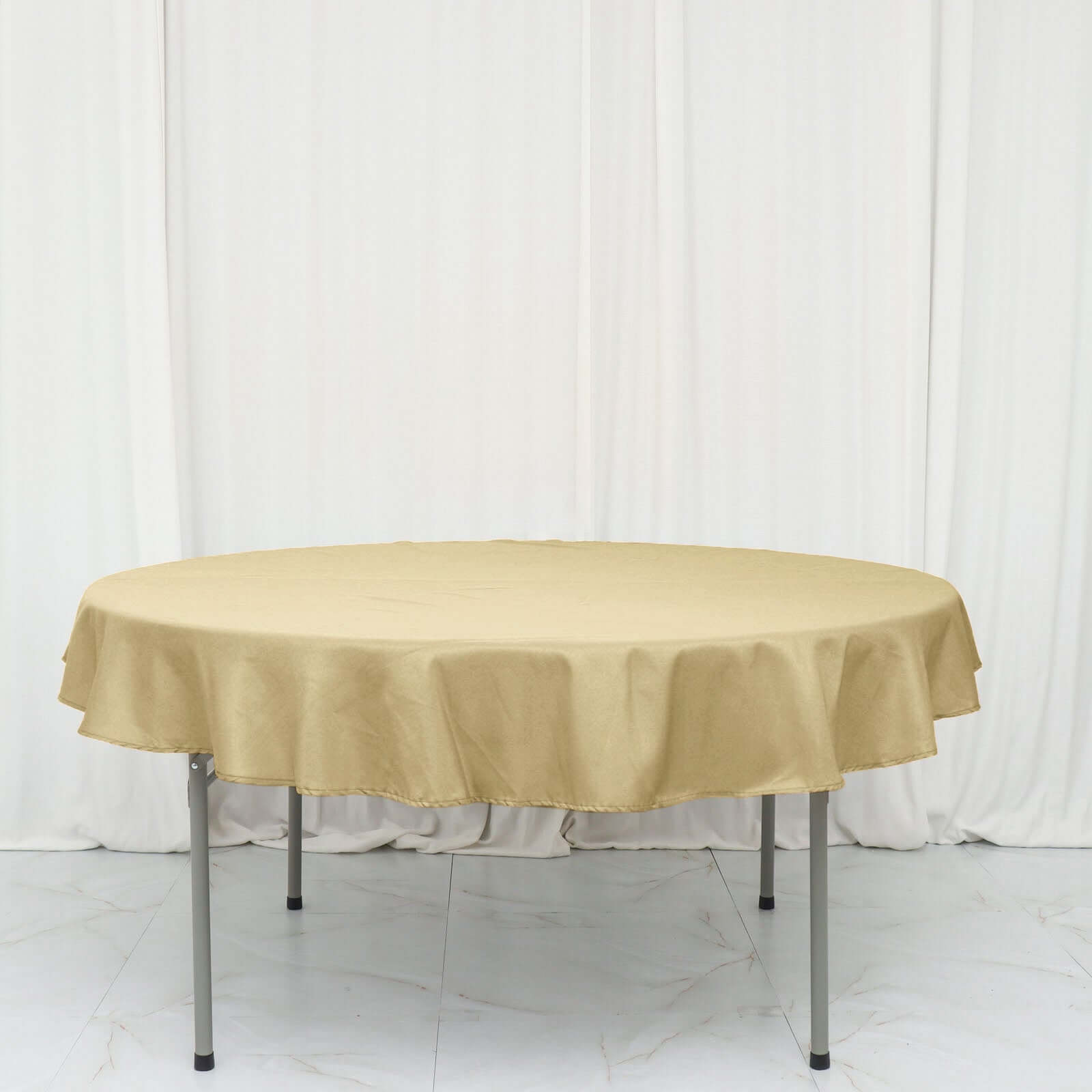 Polyester 70 Round Tablecloth Champagne - Durable & Wrinkle-Resistant Table Cover