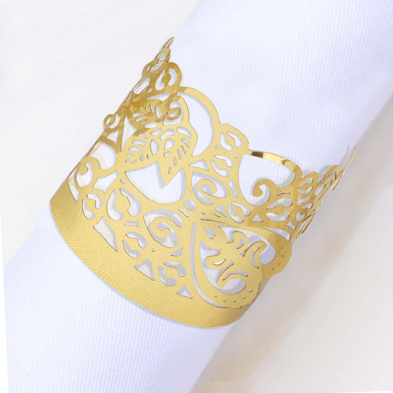 20-Pack Paper Candle Holder Wraps Floral Lace Design Gold Foil - Votive Tealight Decorative Wraps