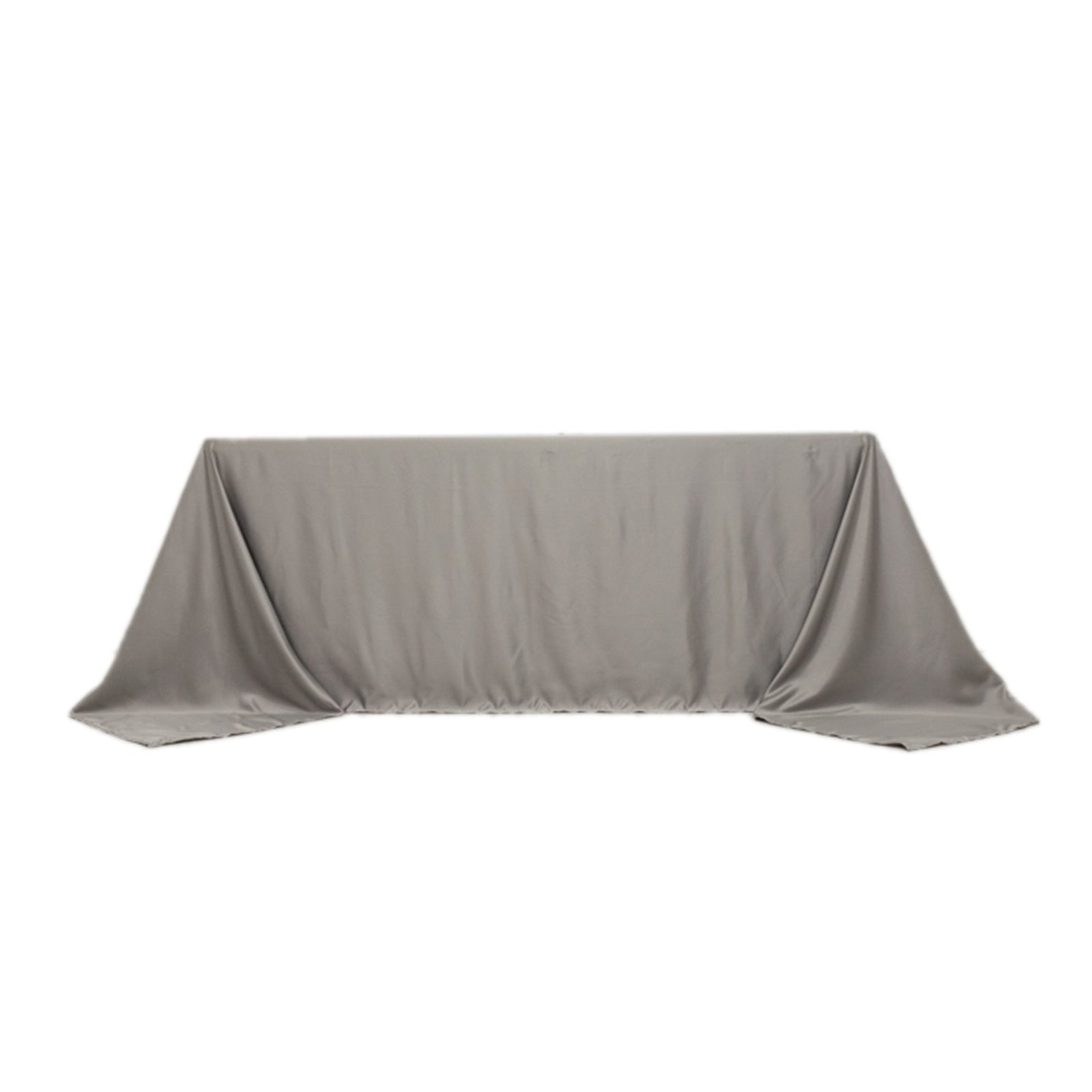 Lamour Satin 90x132 Rectangle Tablecloth Silver - Soft & Silk-Like Seamless Table Cover