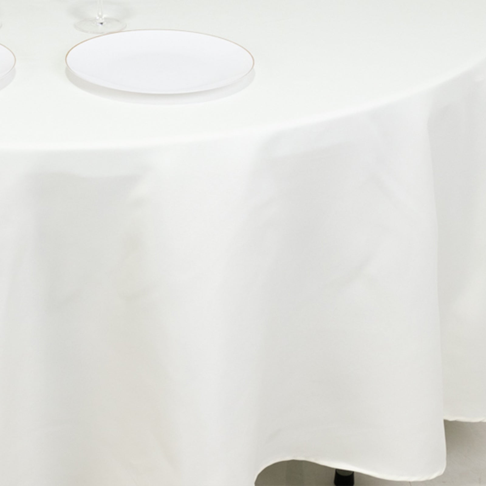 Fire Retardant Premium Polyester 108 Round Tablecloth Ivory - High-Performance Table Cover