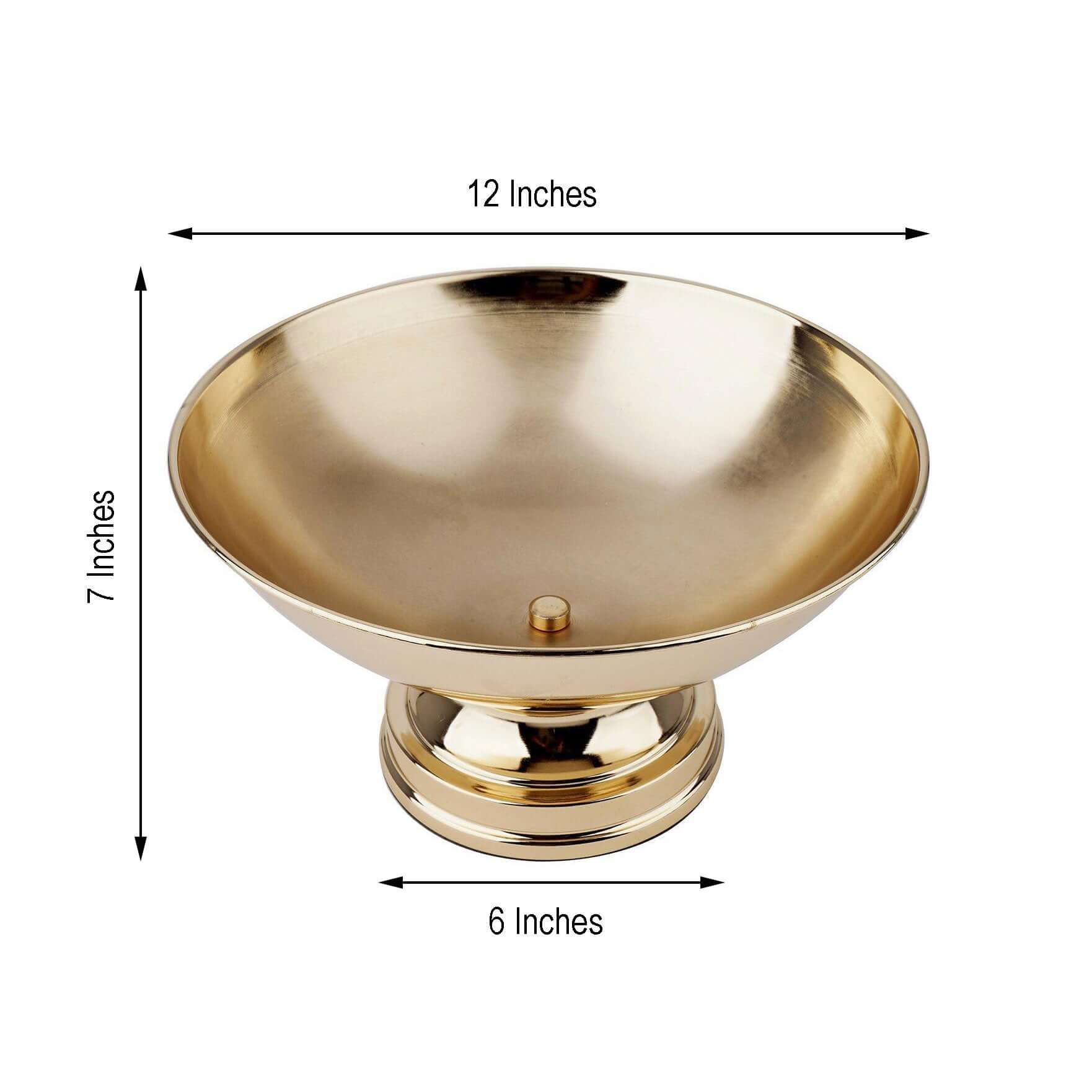 Metal Pedestal Flower Pot Round Design Gold - Floating Candle Bowl and Display Dish 12