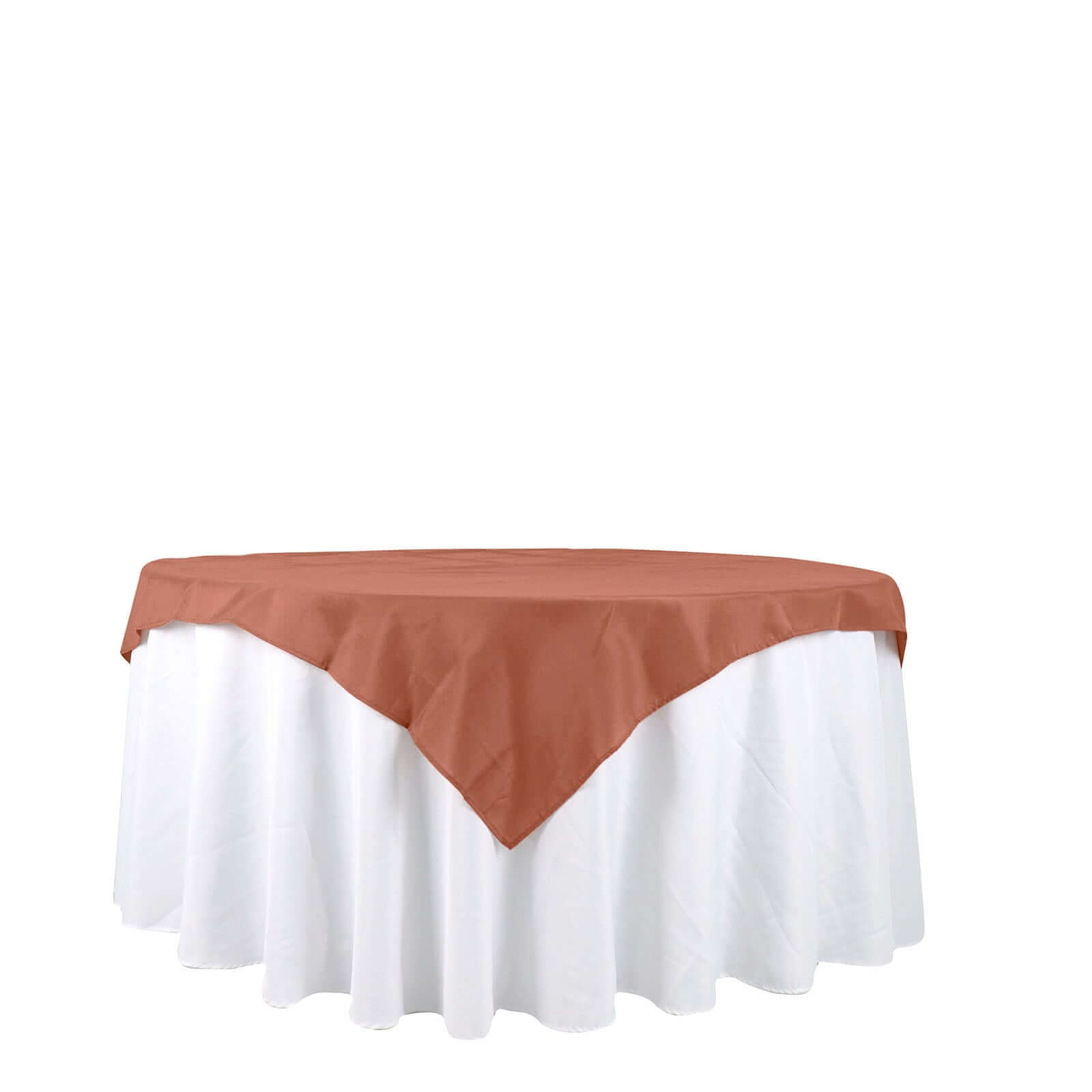 Polyester 54x54 Table Overlay Square Tablecloth Terracotta (Rust) - Wrinkle-Resistant & Durable Table Cover