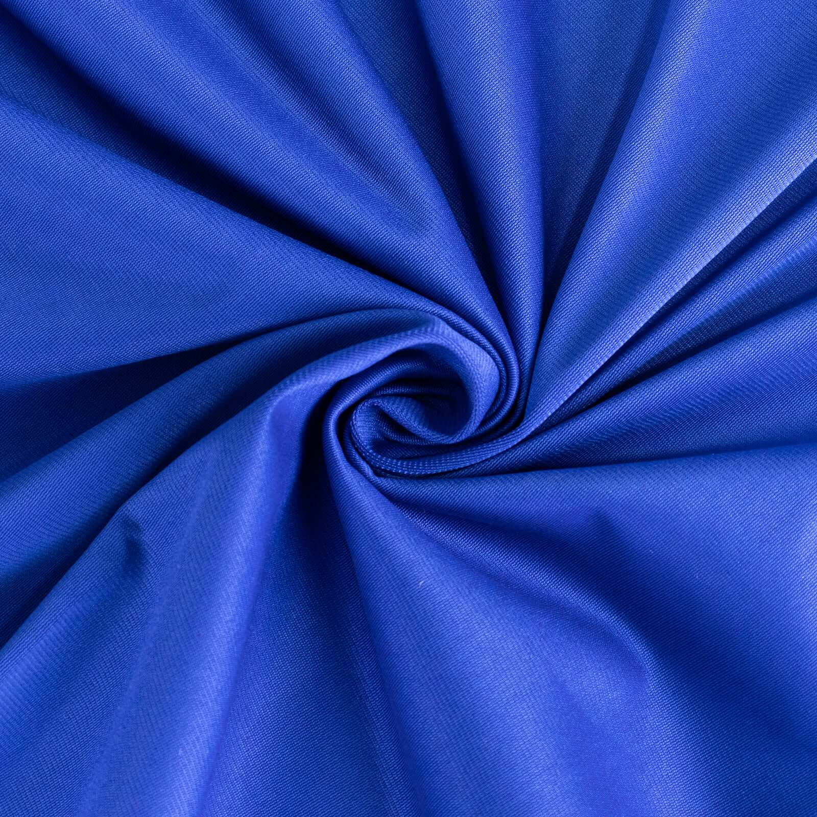 Premium Scuba Round 120 Tablecloth Royal Blue - Wrinkle Free & Stain Resistant Seamless Table Cover
