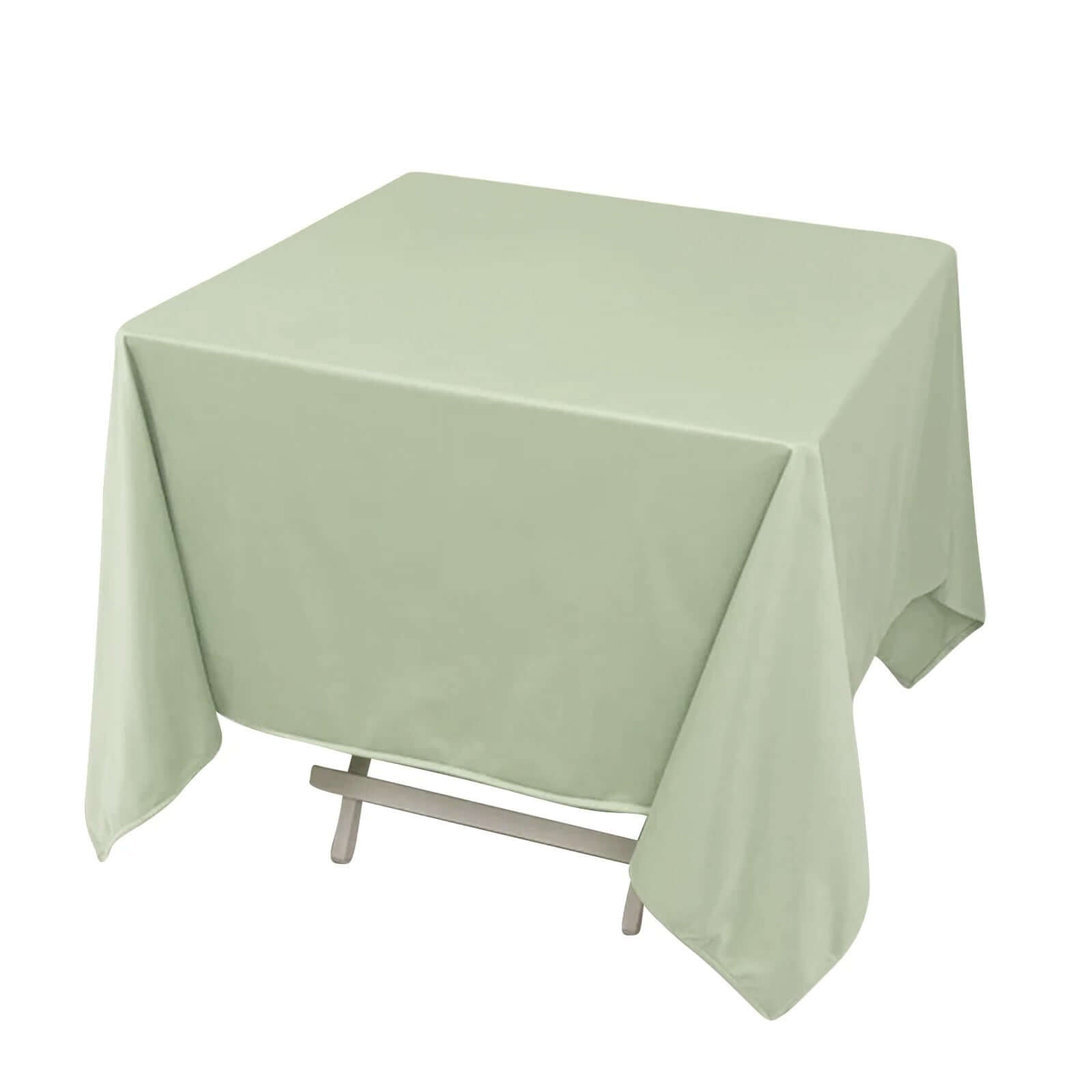 Premium Scuba Square 70x70 Tablecloth Sage Green - Wrinkle Free & Stain Resistant Table Cover