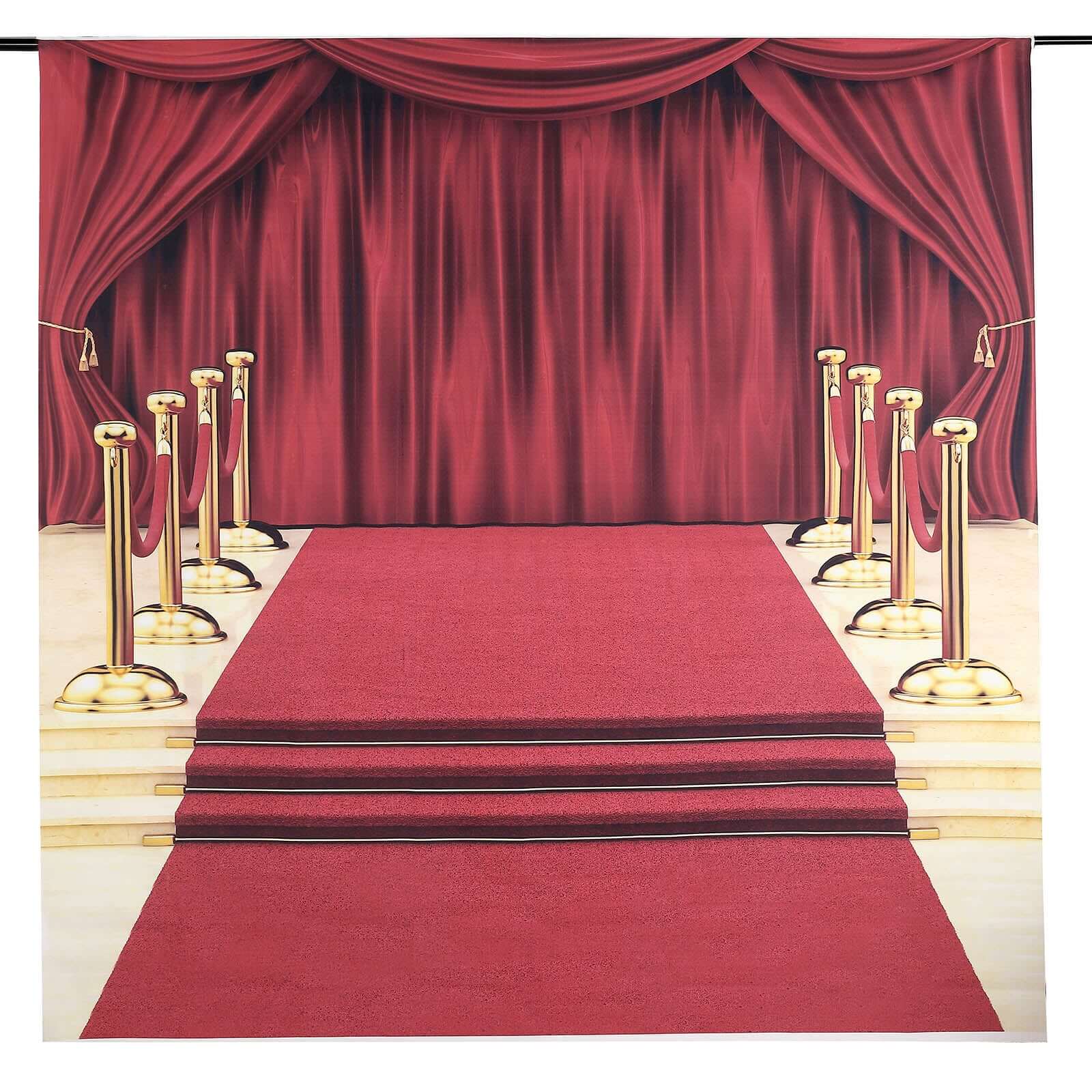 8ftx8ft Hollywood Red Carpet and Curtain Vinyl Photography Backdrop