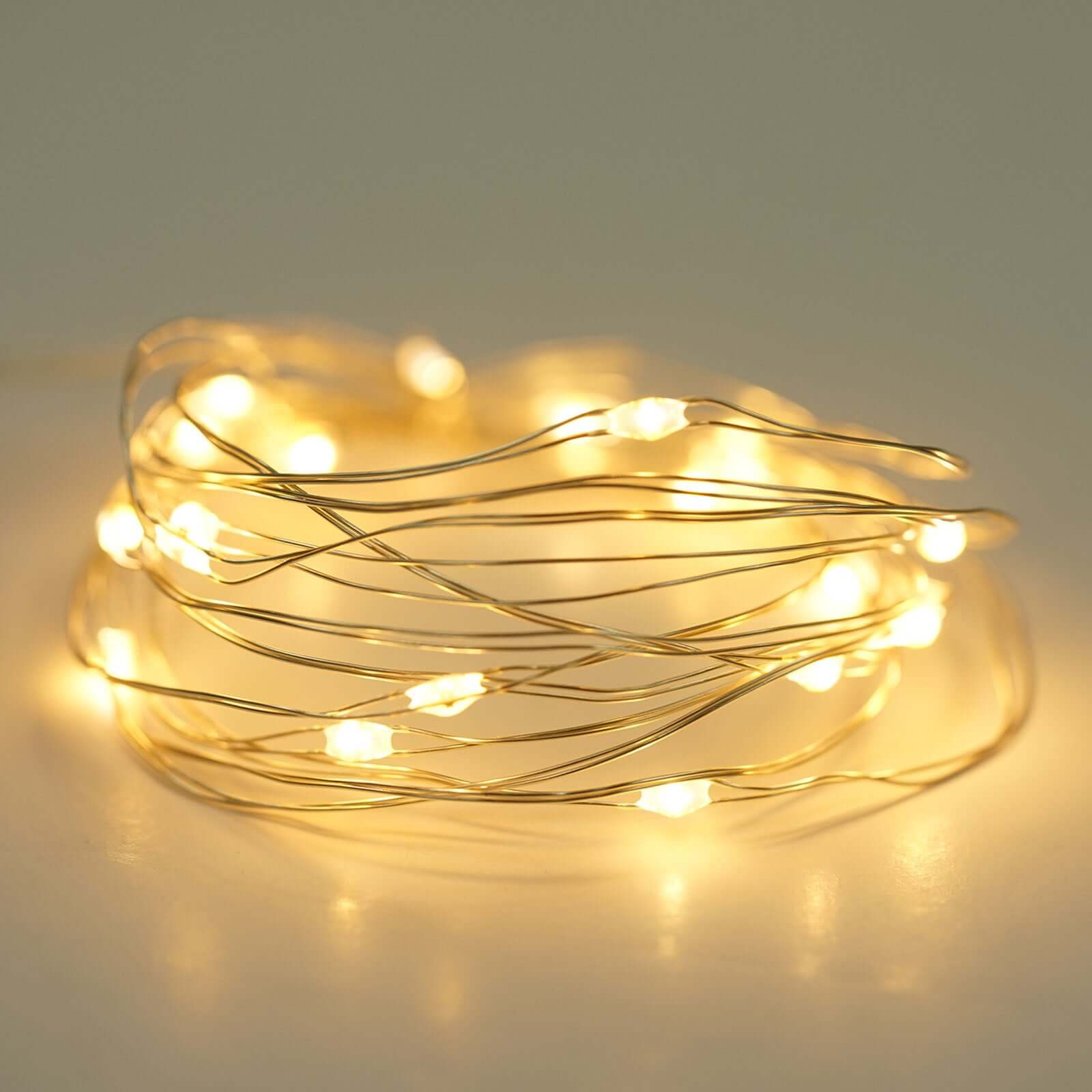 20 LED Micro Fairy String Lights Starry Bright Design Warm White - Battery Operated Party Accent 90