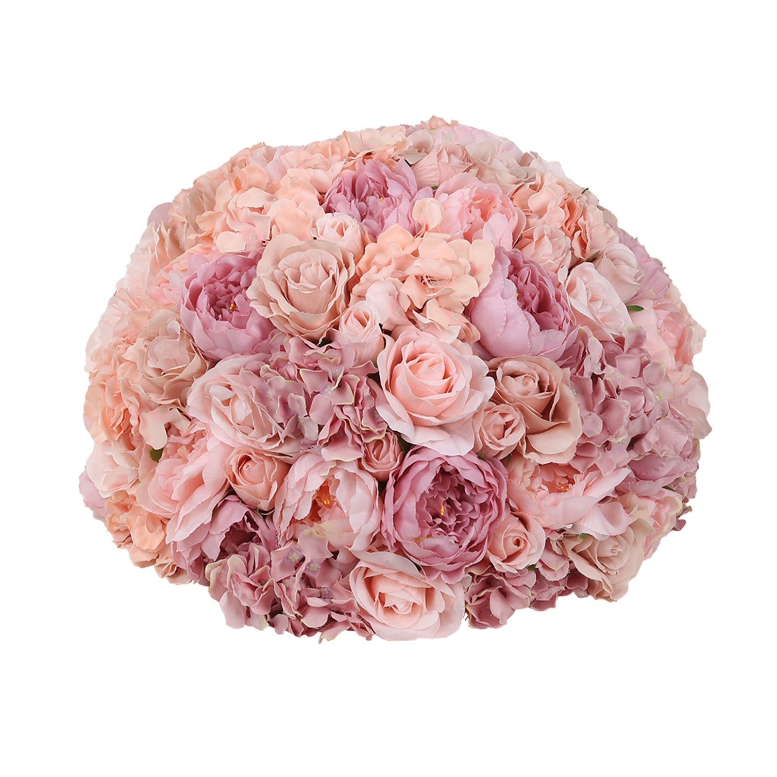 Pre-Arranged Silk Rose Bouquet Floral Arrangement Table Decor, Large Blush Artificial Rose Flower Balls Wedding Centerpieces - 20