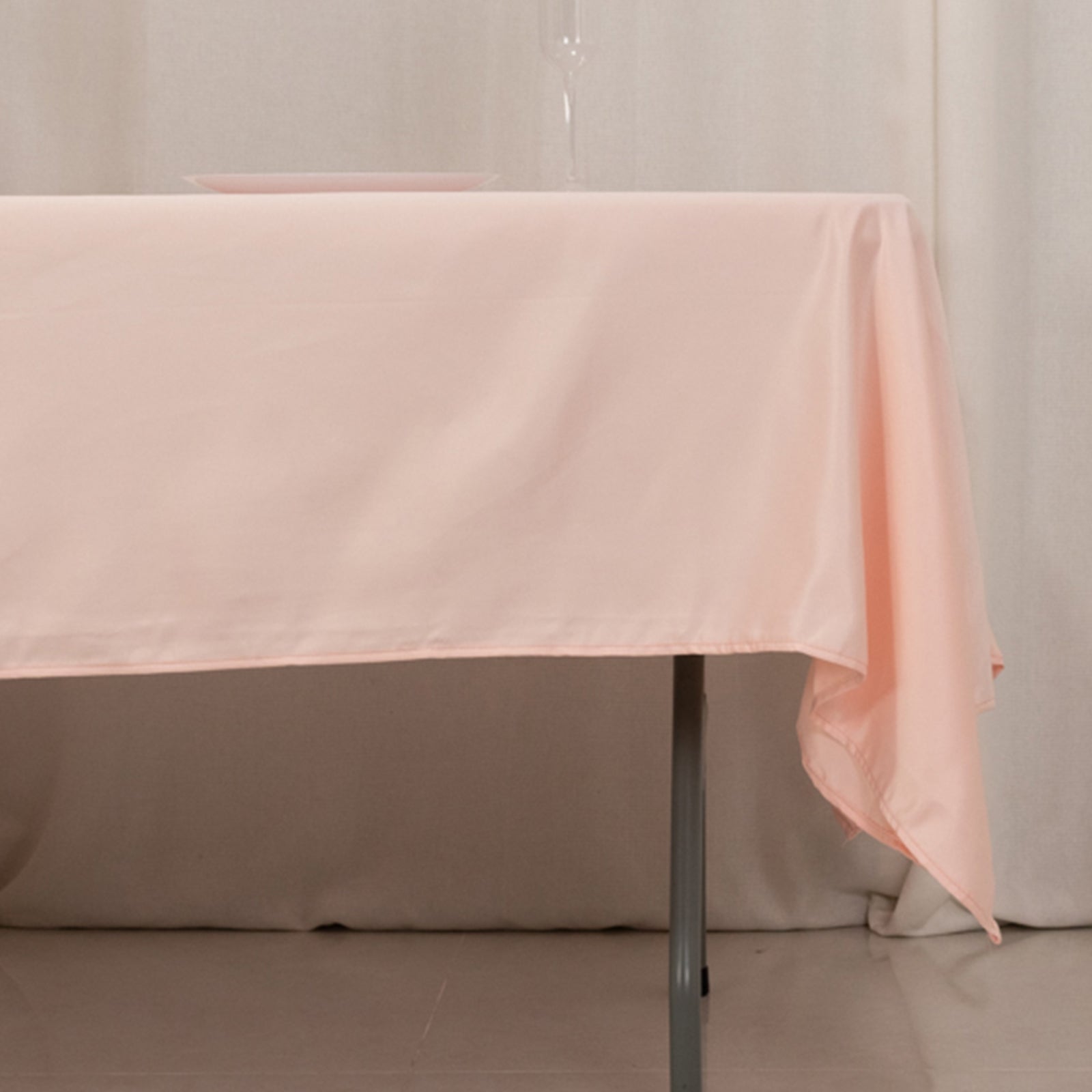 Lamour Satin 60x102 Rectangle Tablecloth Blush - Durable & Silky Soft Feel Table Cover