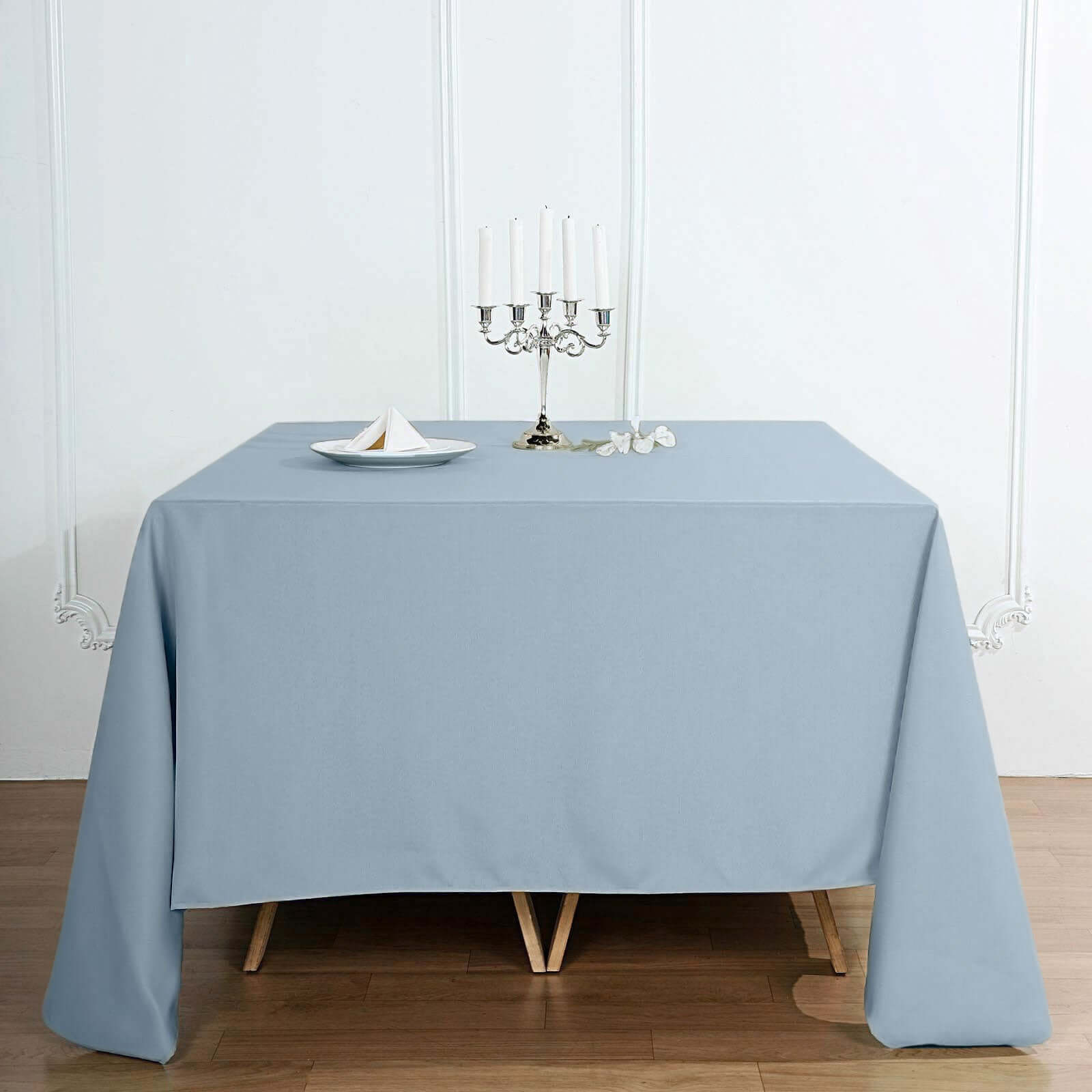 Polyester Square 90x90 Tablecloth Dusty Blue - Wrinkle-Resistant & Durable Table Cover