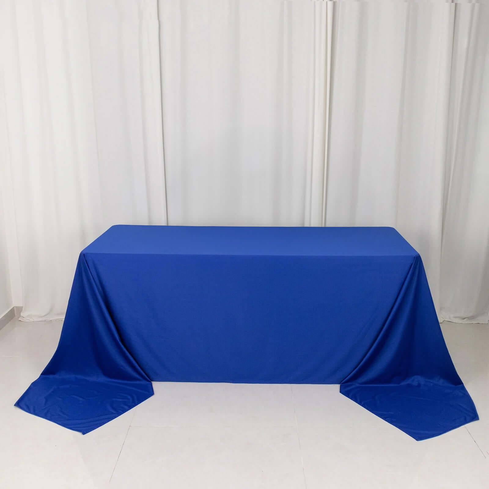 Premium Scuba Rectangular 90x156 Tablecloth Royal Blue - Wrinkle Free, Stain Resistant & Seamless Table Cover