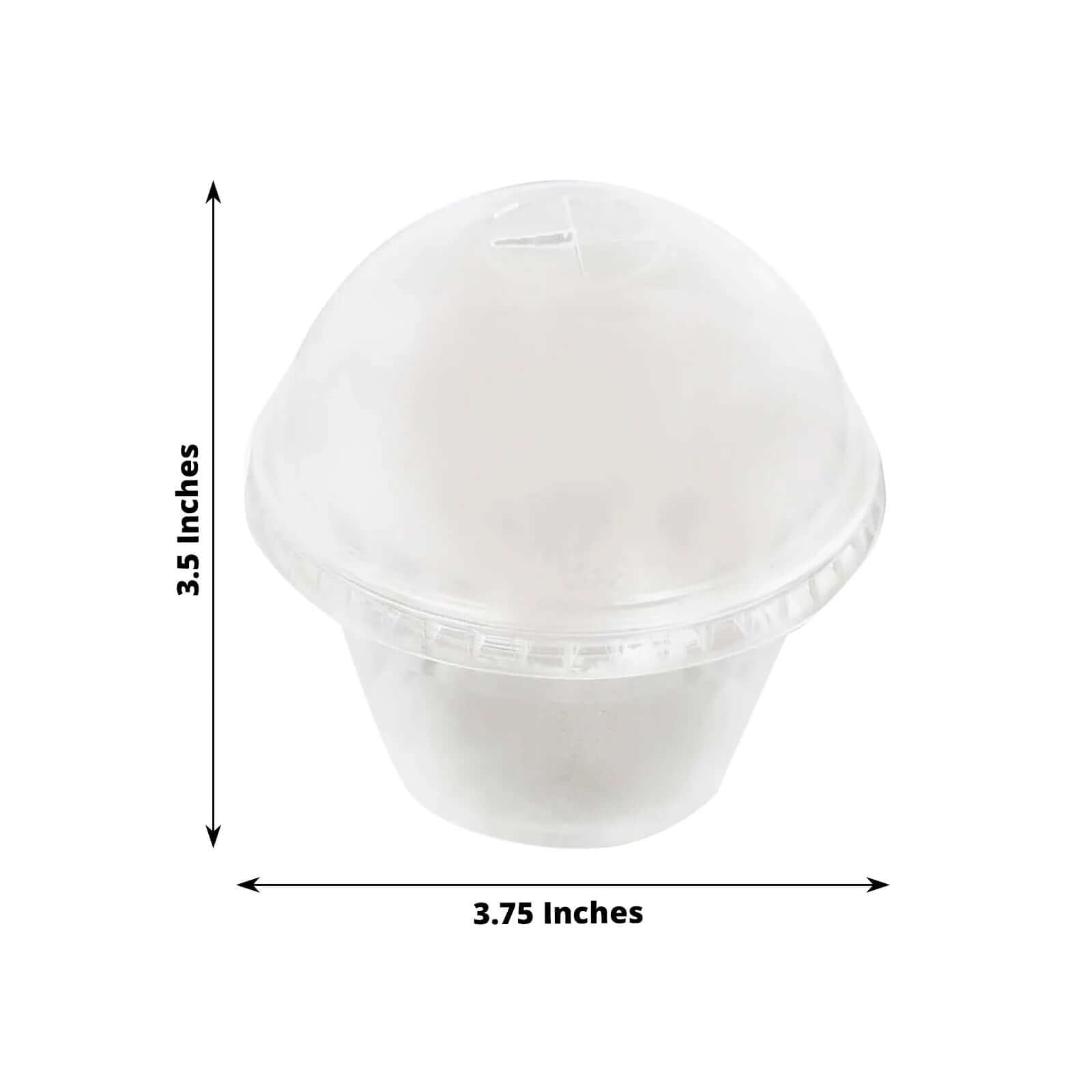 50-Pack Plastic Dessert Parfait Cups Clear Dome Lid - Perfect for Ice Cream 7oz