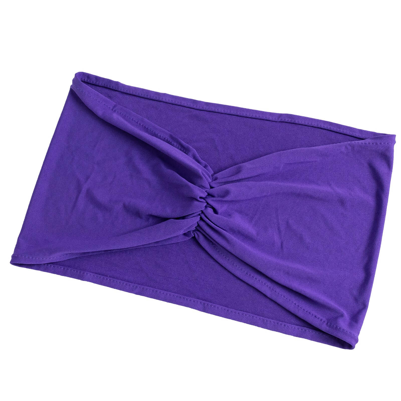 5 Pack Spandex Chair Sashes Purple Ruffled Style - Wide Easy to Use Stretch Chair Bands 8x13