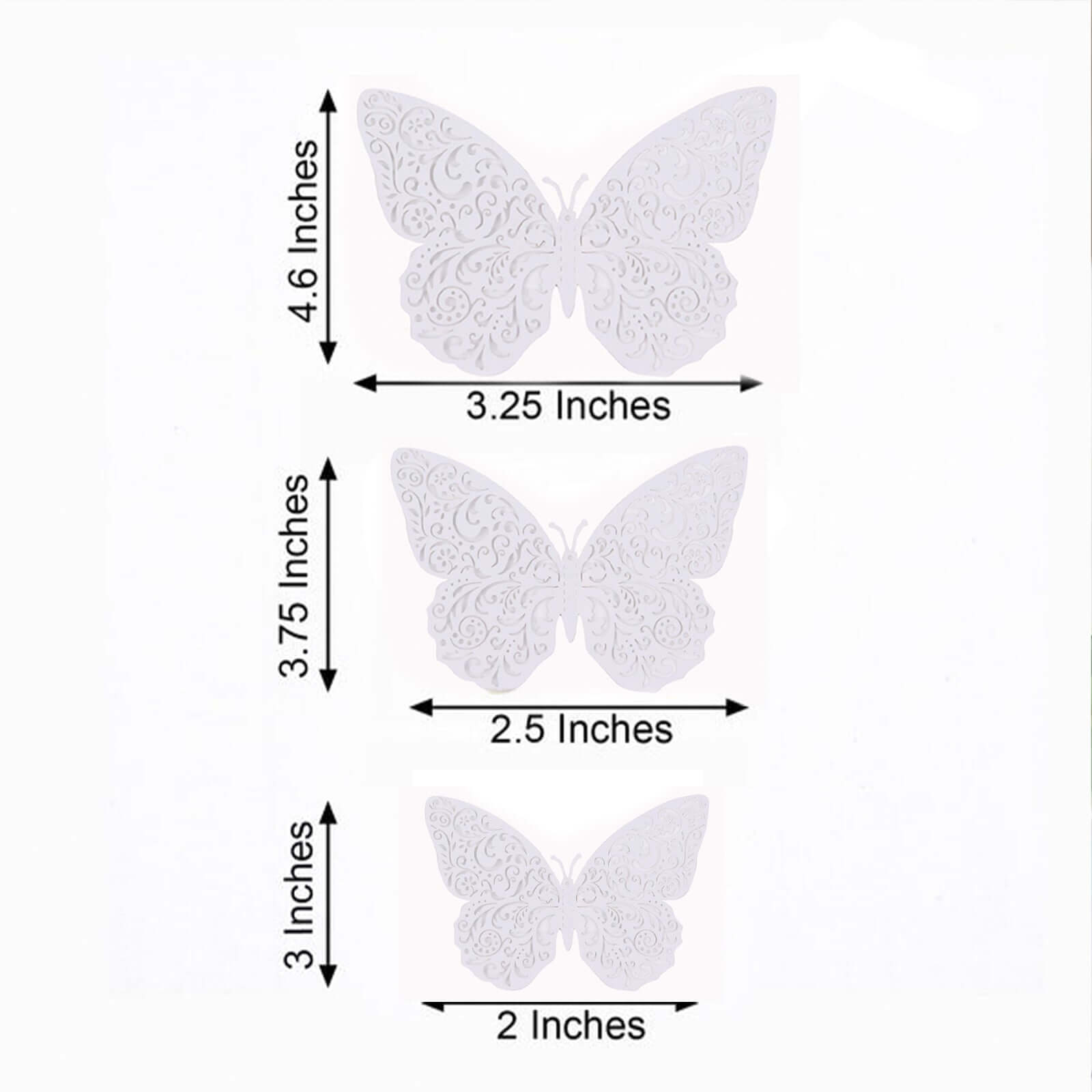 12-Pack 3D Butterfly Wall Decals, DIY Removable Mural Stickers White Cake Decorations Eye-Catching Design