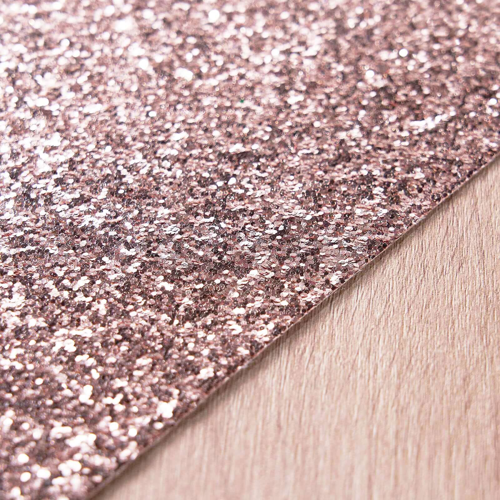 6-Pack Placemats Glitter Design Rose Gold Sparkle Rectangle - Non-Slip Decorative Dining Table Mats 12x18