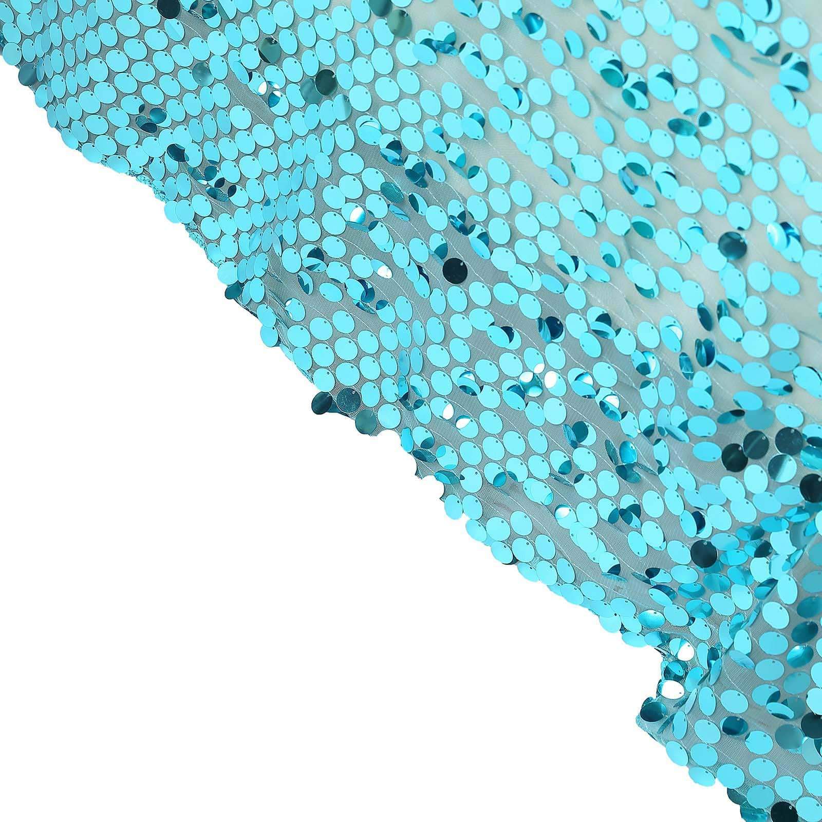 Sequin 90x132 Rectangle Tablecloth Turquoise - Seamless Big Payette Table Cover
