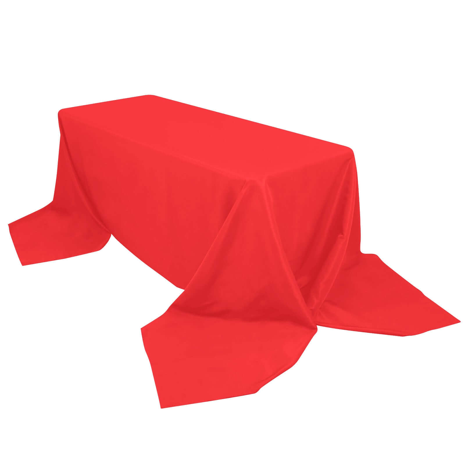 Premium Polyester 90x156 Rectangle Tablecloth Red - Seamless 220GSM Stain-Resistant Table Cover