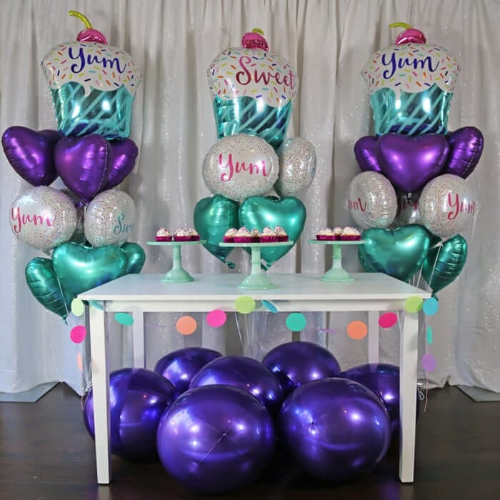 2 Pack 18 4D Lavender Lilac Sphere Mylar Foil Helium or Air Balloons