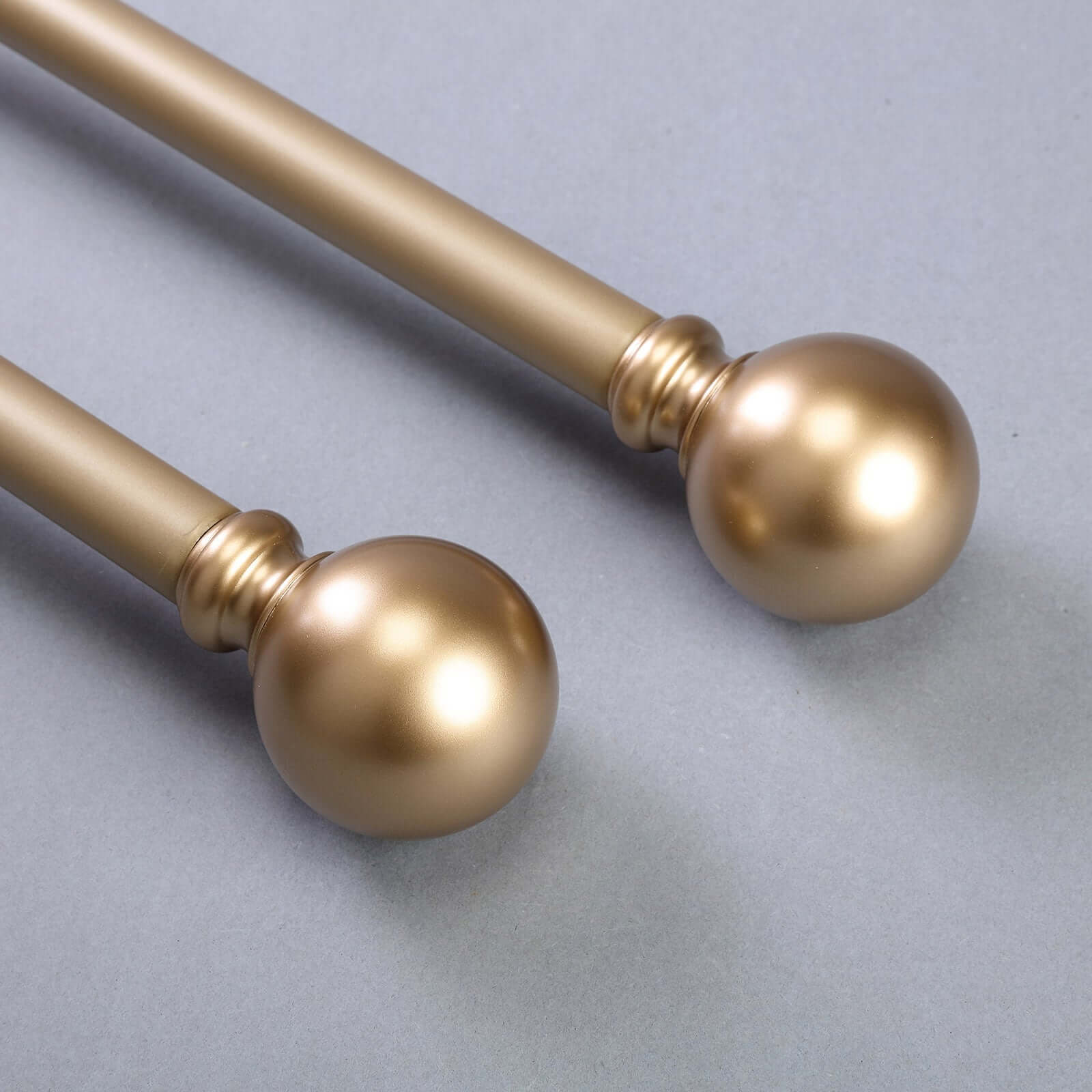 42-126 Adjustable Curtain Rod Set, Gold, Round Finials