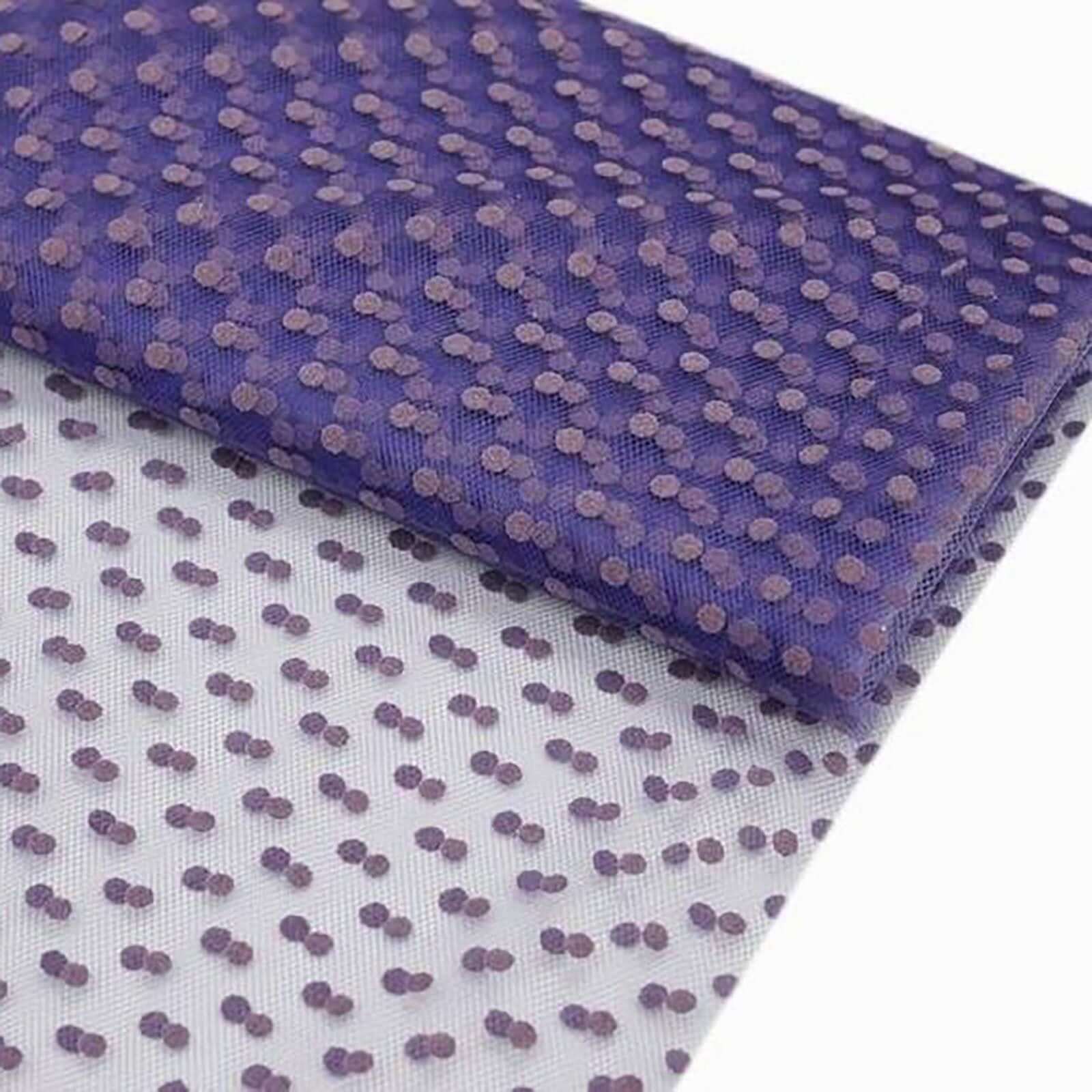 60x10 Yards Purple Polka Dot Tulle Fabric Bolt