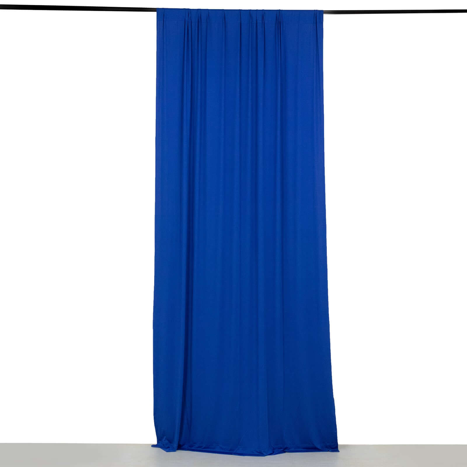 Royal Blue 4-Way Stretch Spandex Event Curtain Drapes, Wrinkle Free Backdrop Event Panel with Rod Pockets - 5ftx10ft