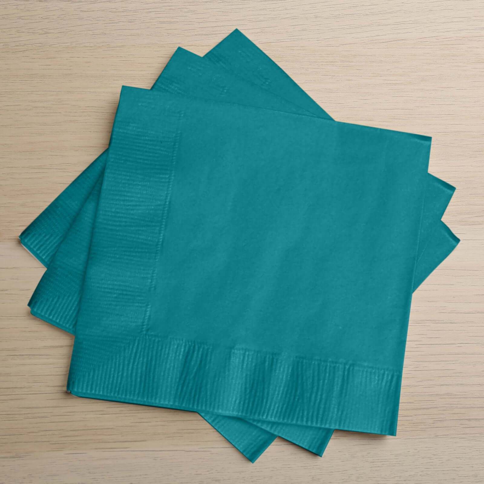 50-Pack Paper Beverage Napkins Turquoise - 2 Ply Disposable Soft 18GSM Cocktail Napkins 5x5