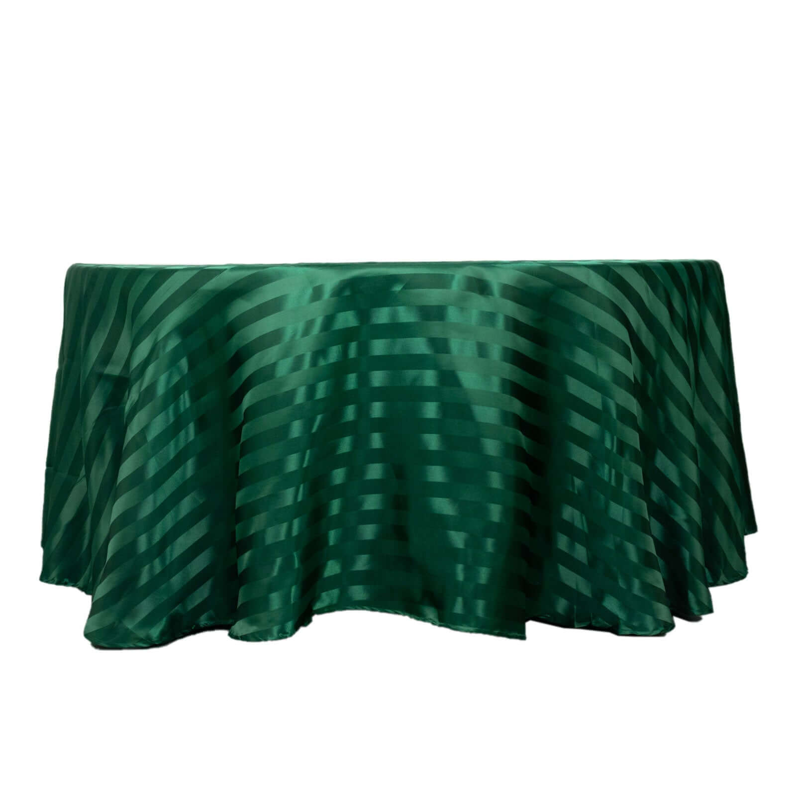 Satin Striped 120 Round Tablecloth Hunter Emerald Green Satin Stripe - Silky Smooth Seamless Table Cover