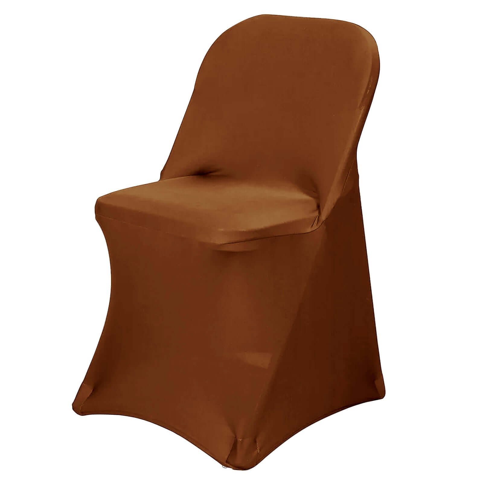 Stretch Spandex Chair Cover Cinnamon Brown for Folding Chairs - Reusable & Wrinkle-Resistant 160GSM Fitted Slipcover