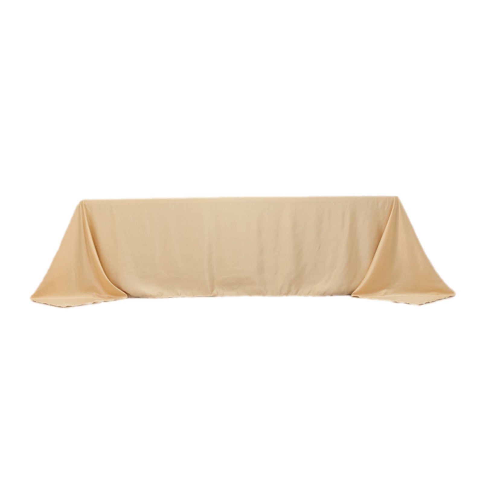 Lamour Satin 90x156 Rectangle Tablecloth Beige - Luxurious, Soft Seamless Table Cover