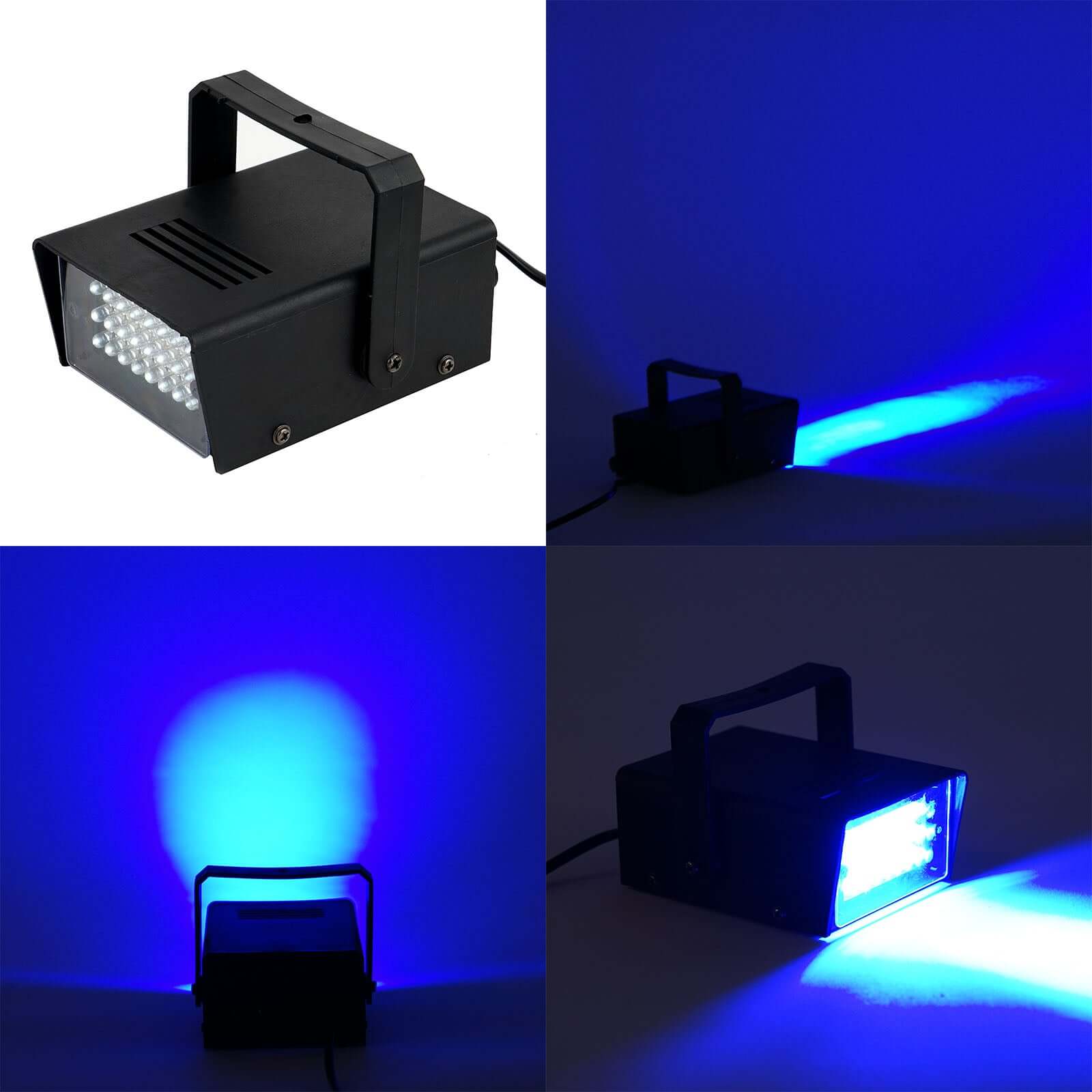 35W Mini Bright Blue Strobe Light with 24 LEDs, Stage Backdrop Uplight with Variable Flash & Speed Control