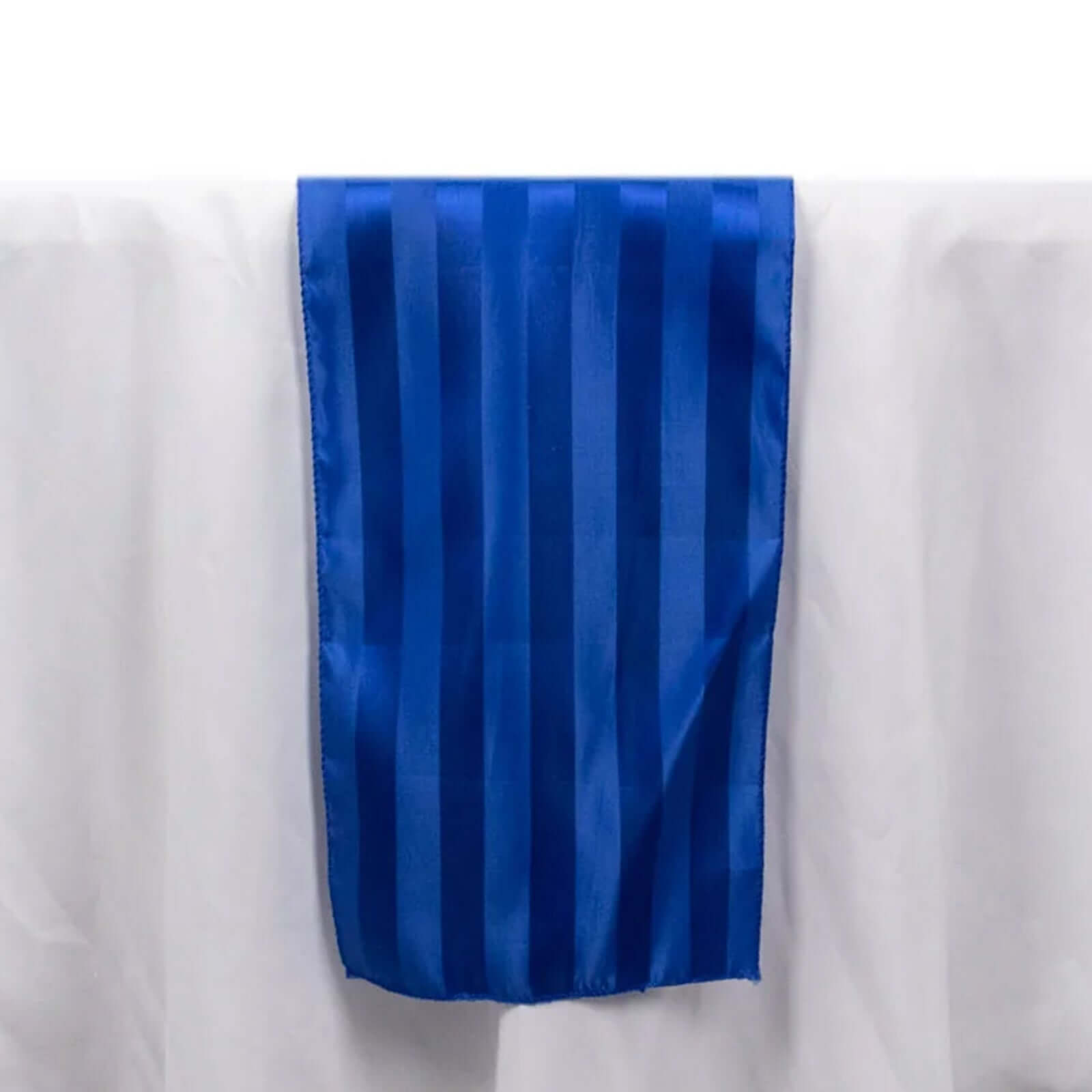 Satin 12x108 Table Runner Royal Blue - Stripe Table Decor