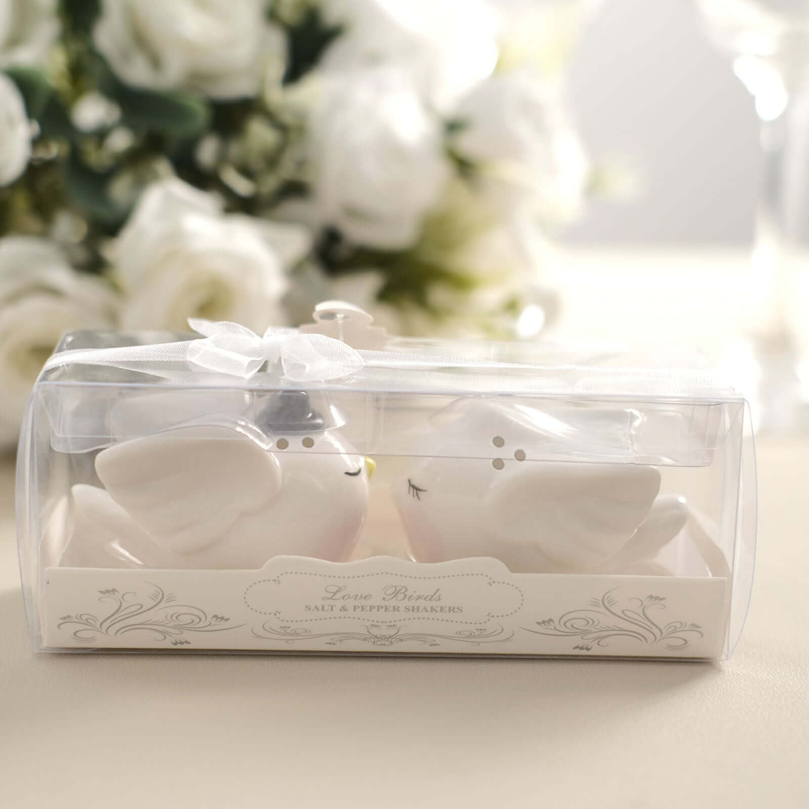 2.5 Bride And Groom Love Birds Salt And Pepper Shaker Party Favors, Wedding Favors In Pre-Packed Gift Box