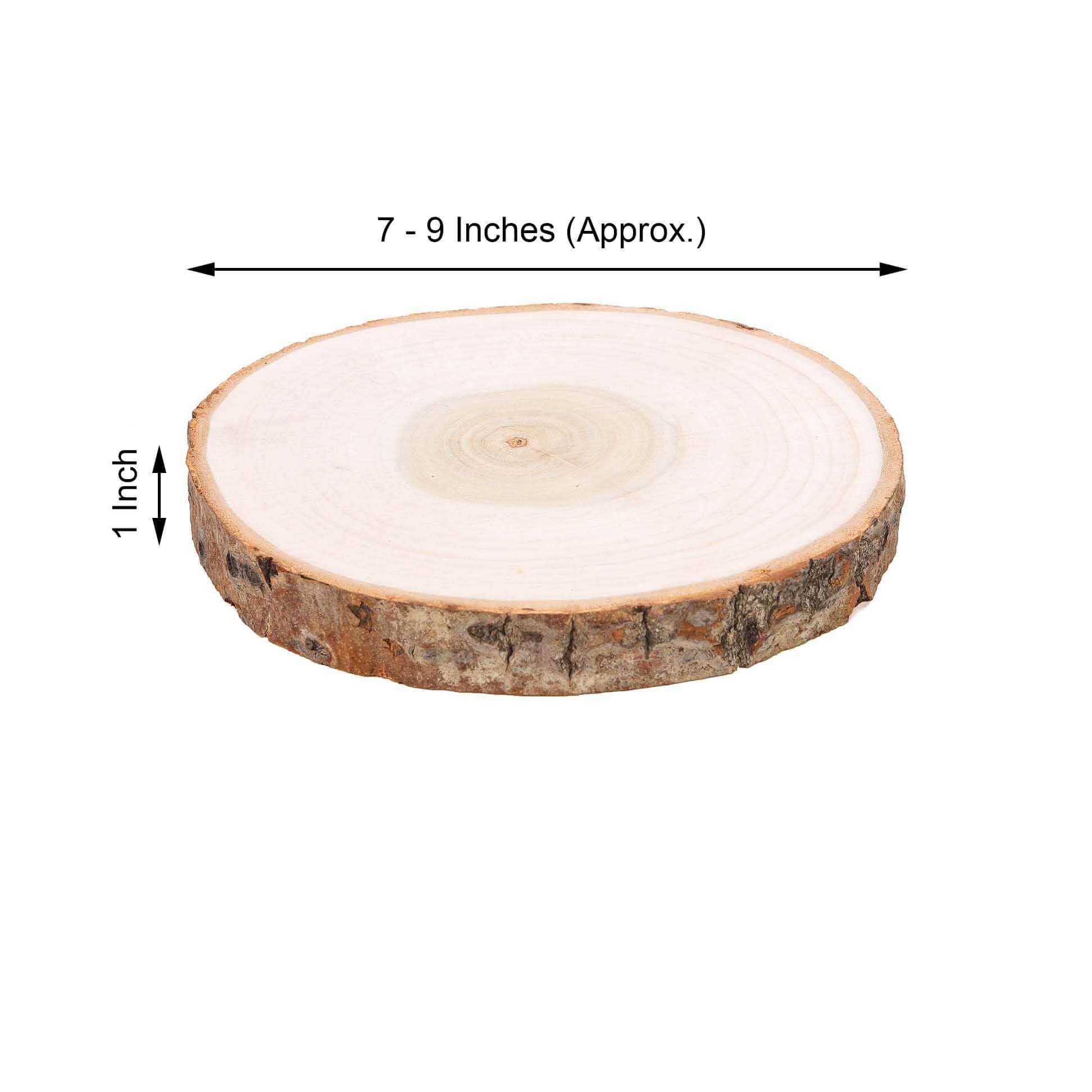 Rustic Poplar Wood Slices Round - Versatile Centerpieces for Tablescapes 9 Dia