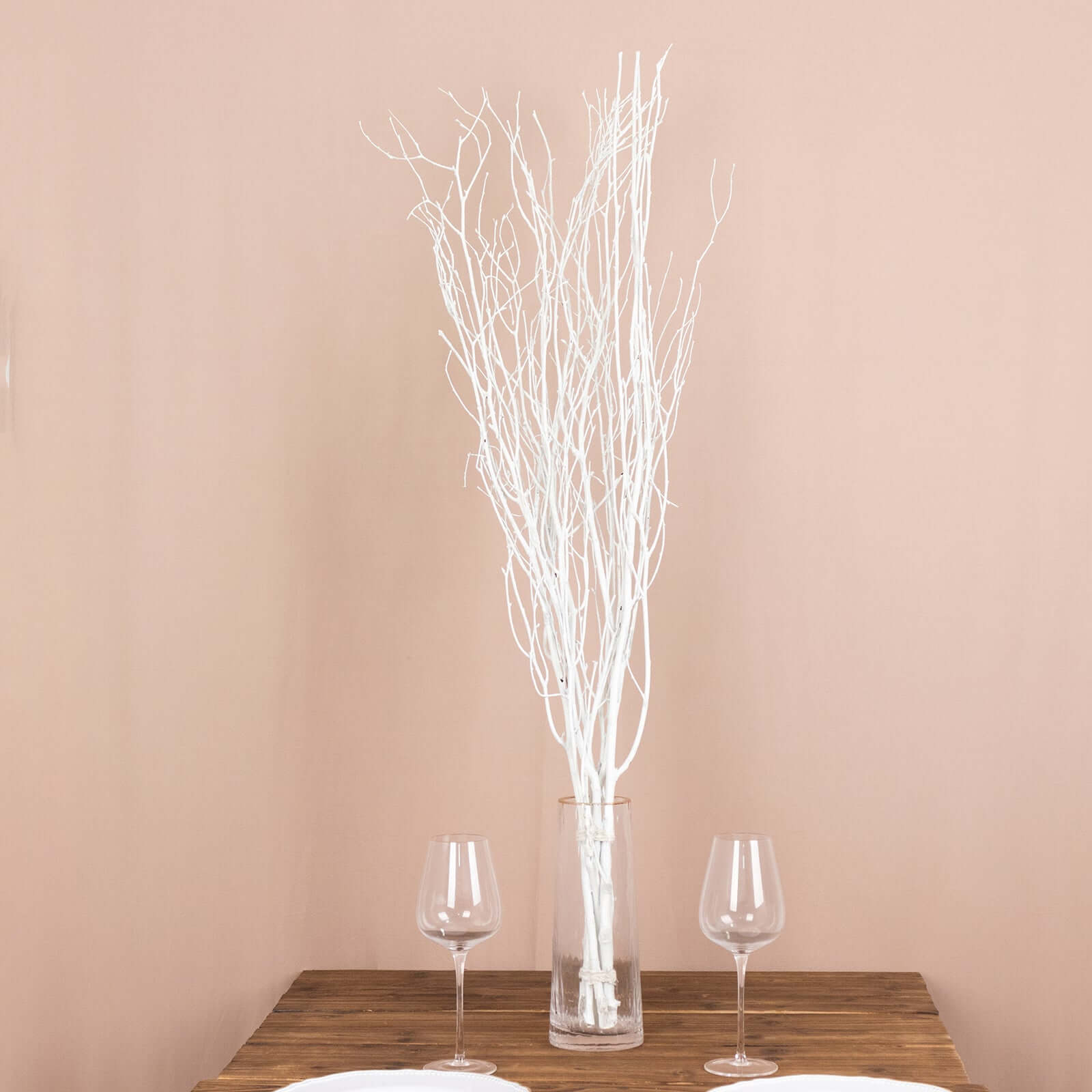 6-Pack Natural Birch Tree Branches 46 White - Versatile Extra Long Decorative Dried Willow Twigs Sticks for Vase Centerpiece Wedding Decor