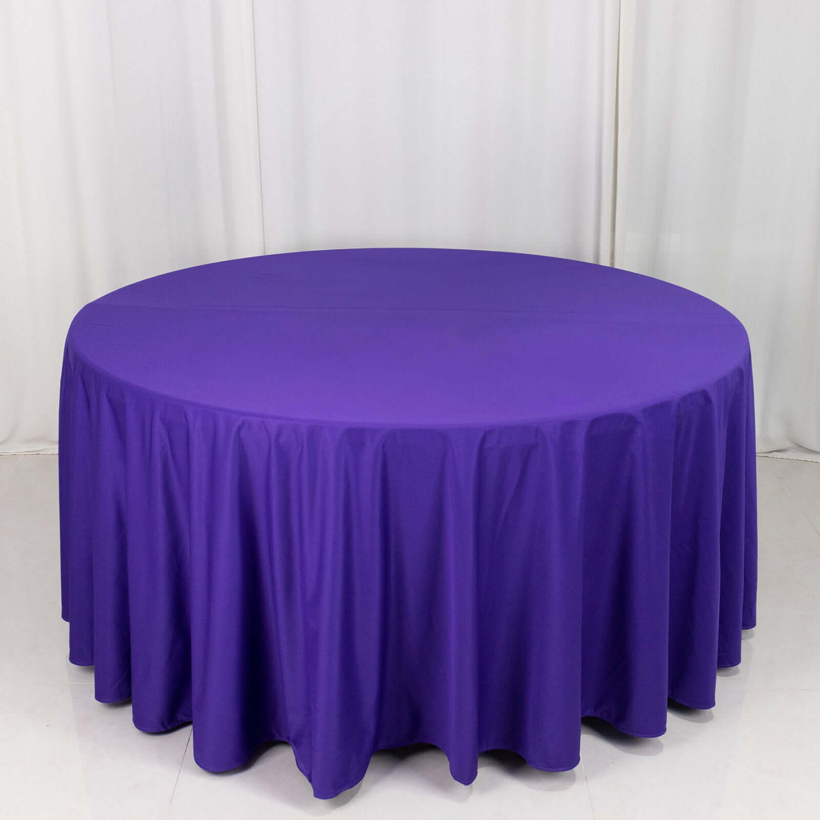 Premium Scuba Round 120 Tablecloth Purple - Wrinkle Free & Stain Resistant Seamless Table Cover