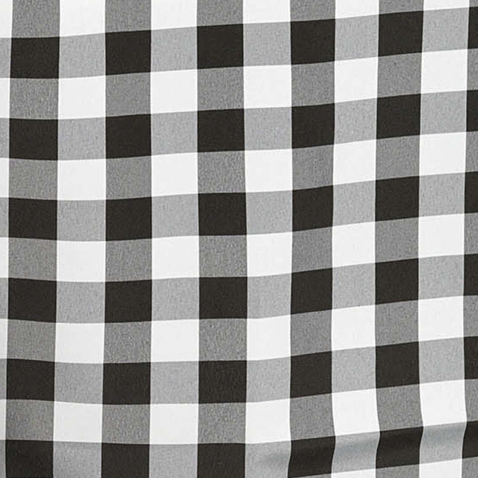 Polyester 70x70 Table Overlay Square Tablecloth White/Black - Checkered Buffalo Plaid Design for Rustic Decor