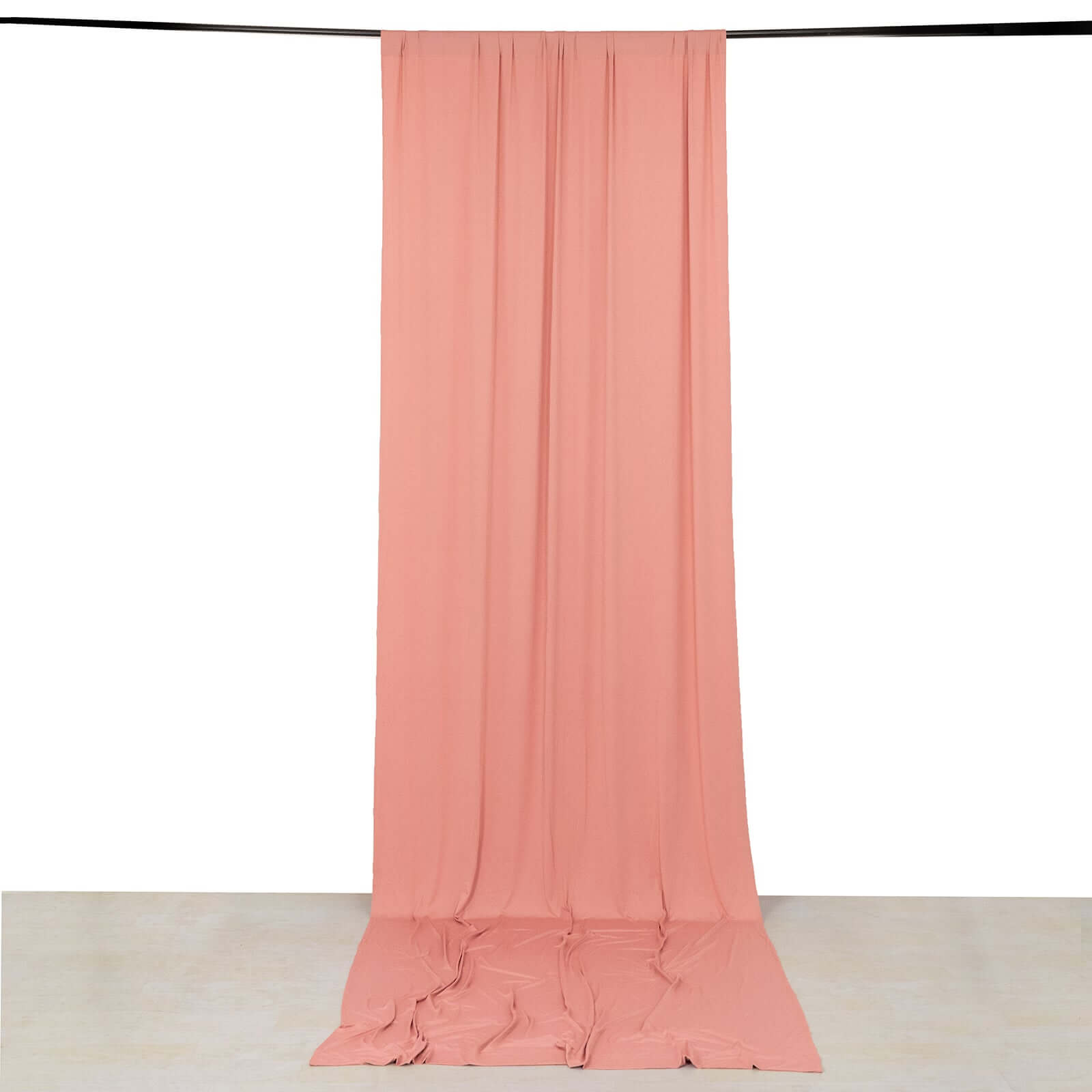 Dusty Rose 4-Way Stretch Spandex Event Curtain Drapes, Wrinkle Free Backdrop Event Panel with Rod Pockets - 5ftx14ft