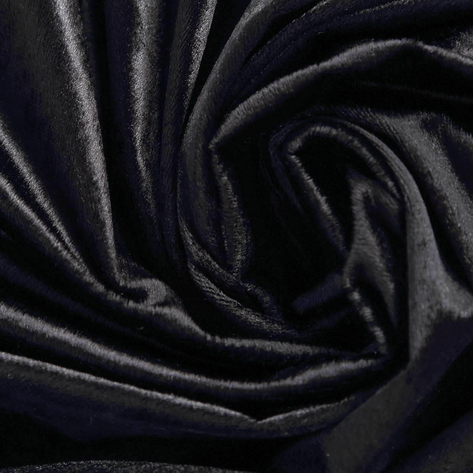 Premium Velvet 90x132 Rectangle Tablecloth Black - Reusable Soft & Polished Seamless Table Cover for Luxury Weddings & Events