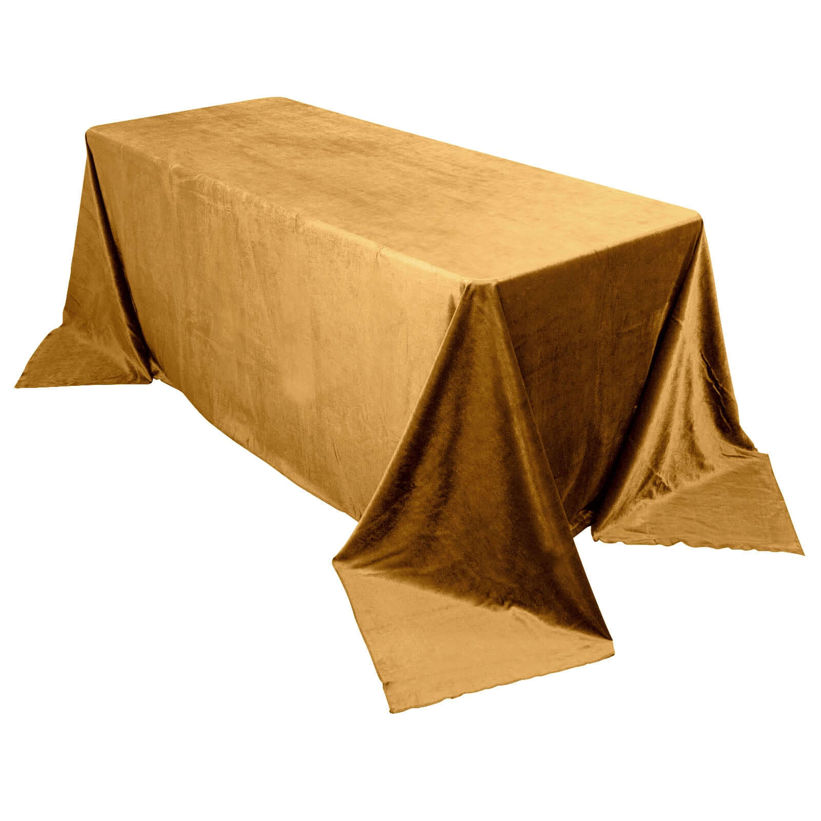 Premium Velvet 90x132 Rectangle Tablecloth Gold - Reusable Soft & Polished Seamless Table Cover for Luxury Weddings & Events