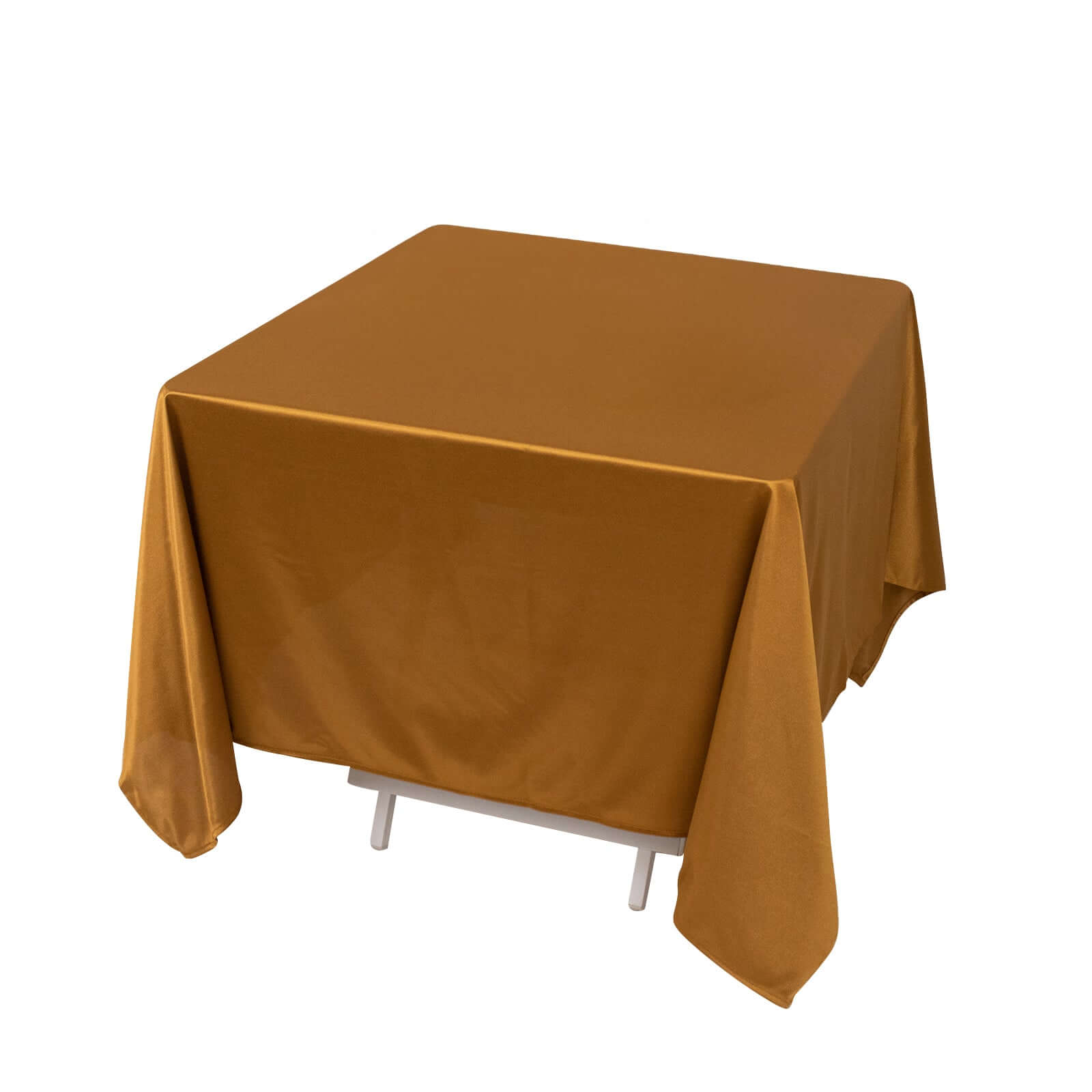 Premium Scuba Square 70x70 Tablecloth Shimmer Gold - Wrinkle Free & Stain Resistant Table Cover