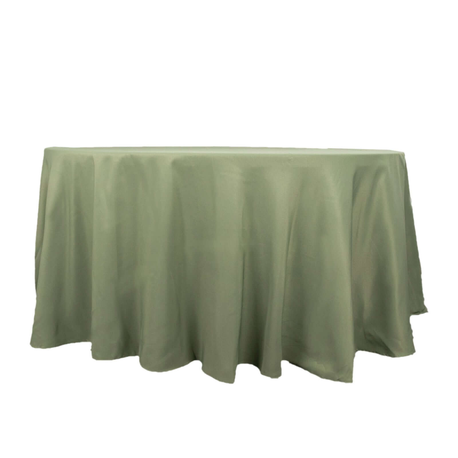 Premium Polyester 120 Round Tablecloth Dusty Sage Green - Seamless 220GSM Wrinkle-Resistant Table Cover