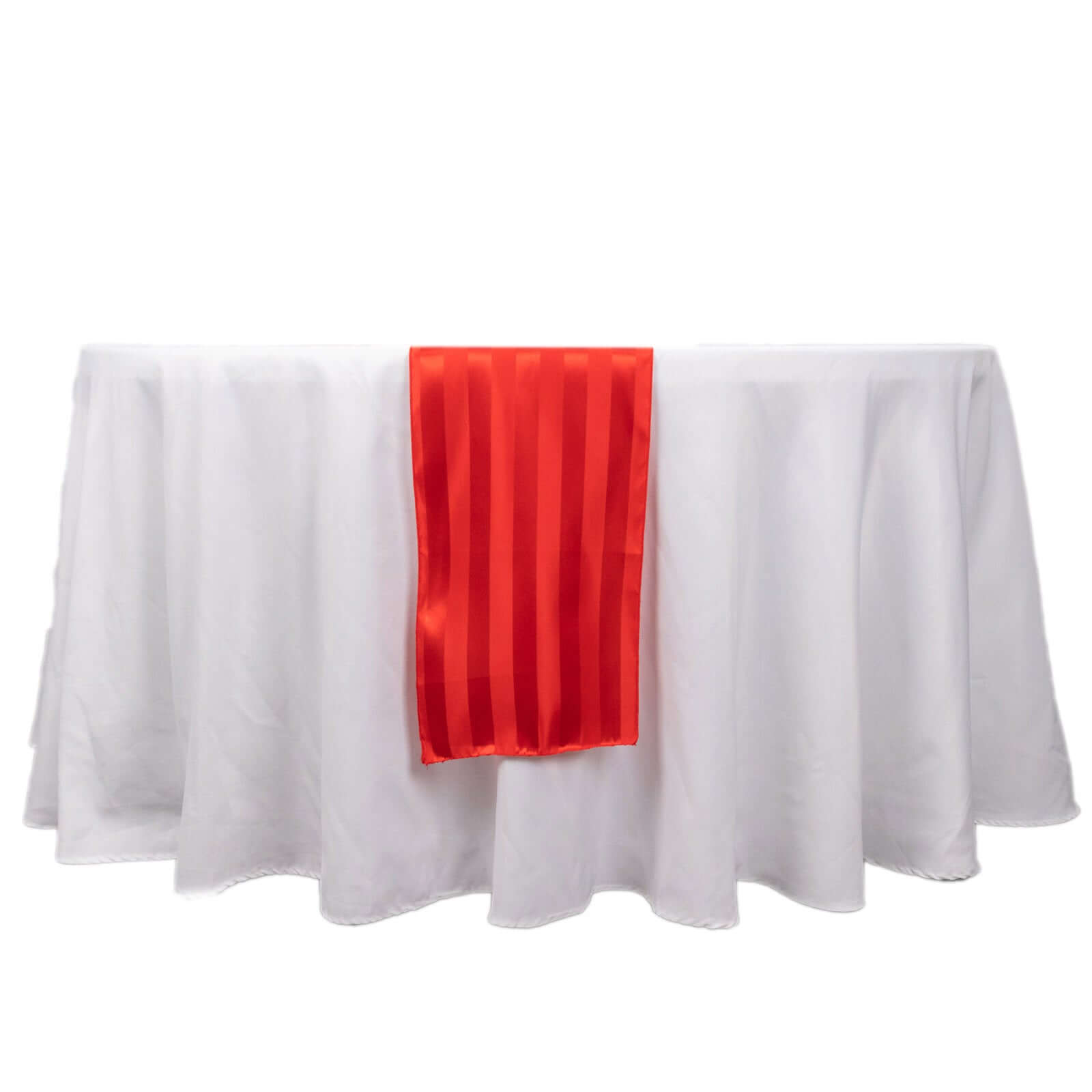 Satin 12x108 Table Runner Red - Stripe Table Decor