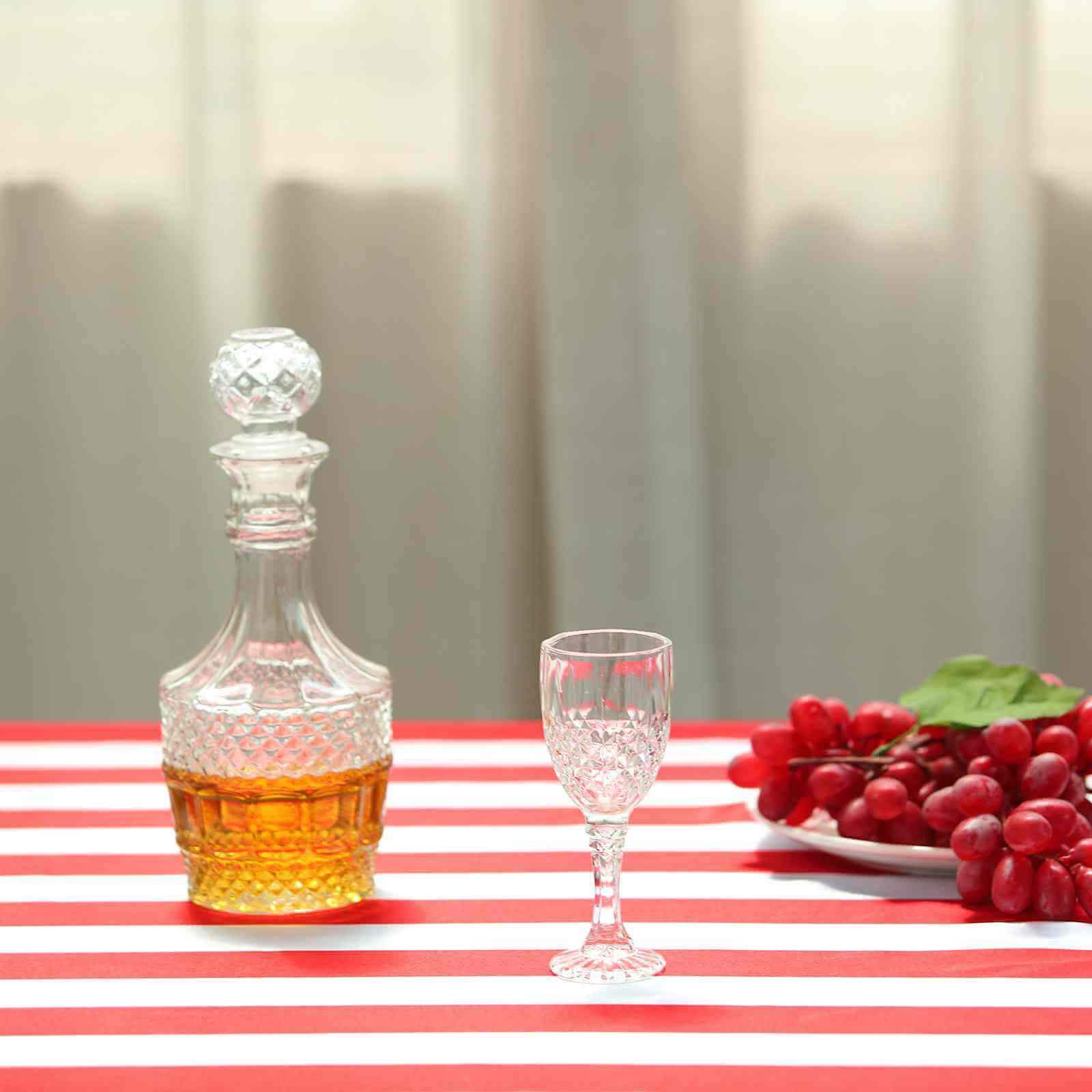 Satin 60x102 Rectangle Tablecloth Red/White - Stripe Design with Stylish Smooth Finish Table Cover