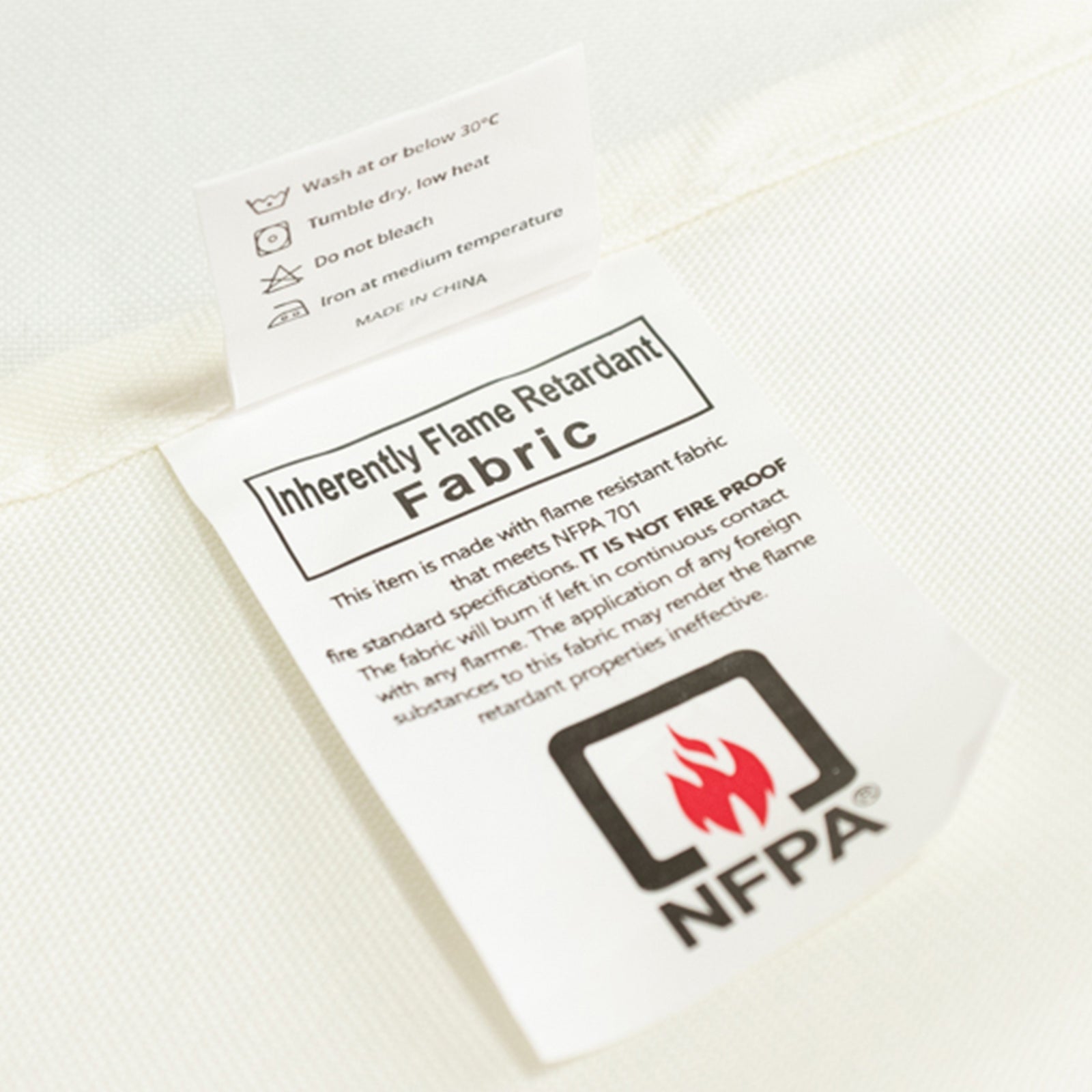 Fire Retardant Premium Polyester 8ft Rectangular Tablecloth Ivory Fitted High-Performance Table Cover