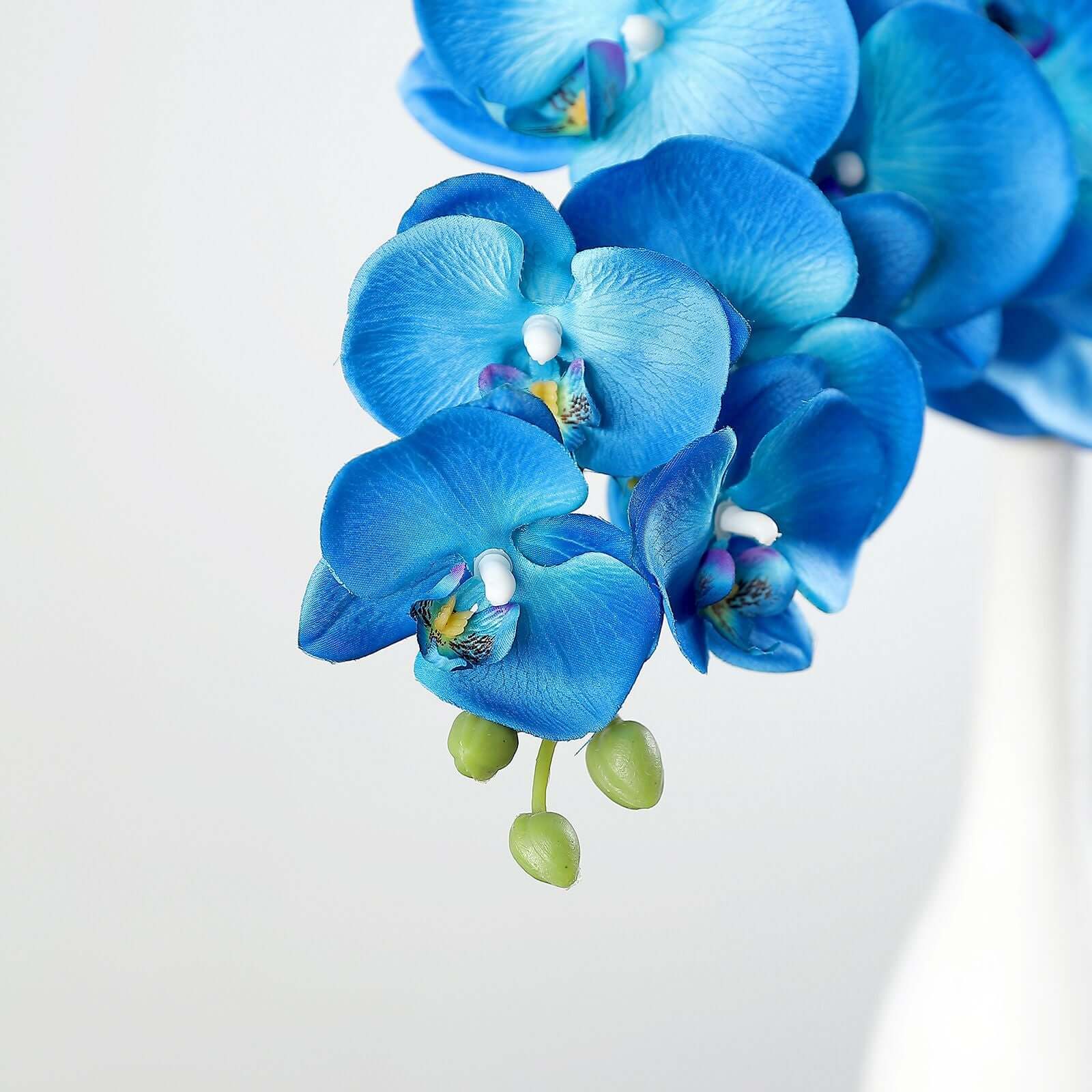 2 Stems 40 Tall Royal Blue Artificial Silk Orchid Flower Bouquets