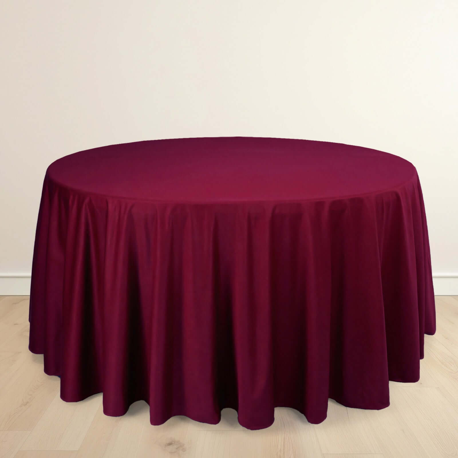 Premium Scuba Round 120 Tablecloth Burgundy - Wrinkle Free & Stain Resistant Seamless Table Cover