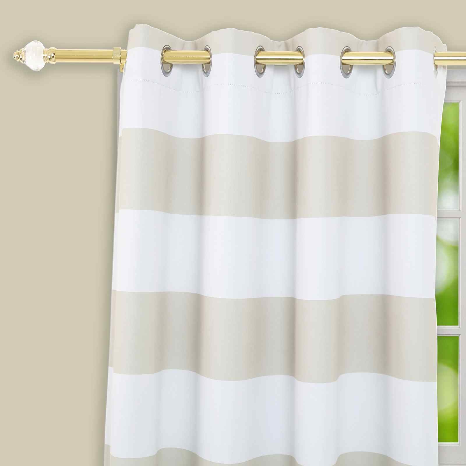 42-126 Adjustable Metal Curtain Rod Set, Gold, Acrylic Designer Finials