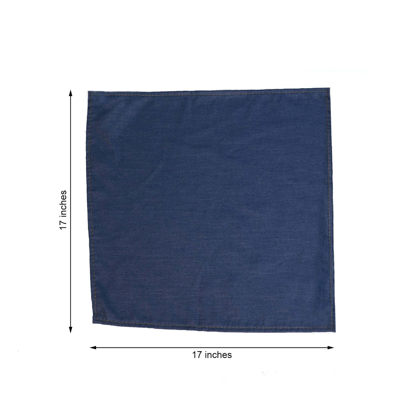 5 Pack Polyester 17x17 Napkins Navy Blue Faux Denim Style Dinner Napkins for Casual Gatherings & Themed Events