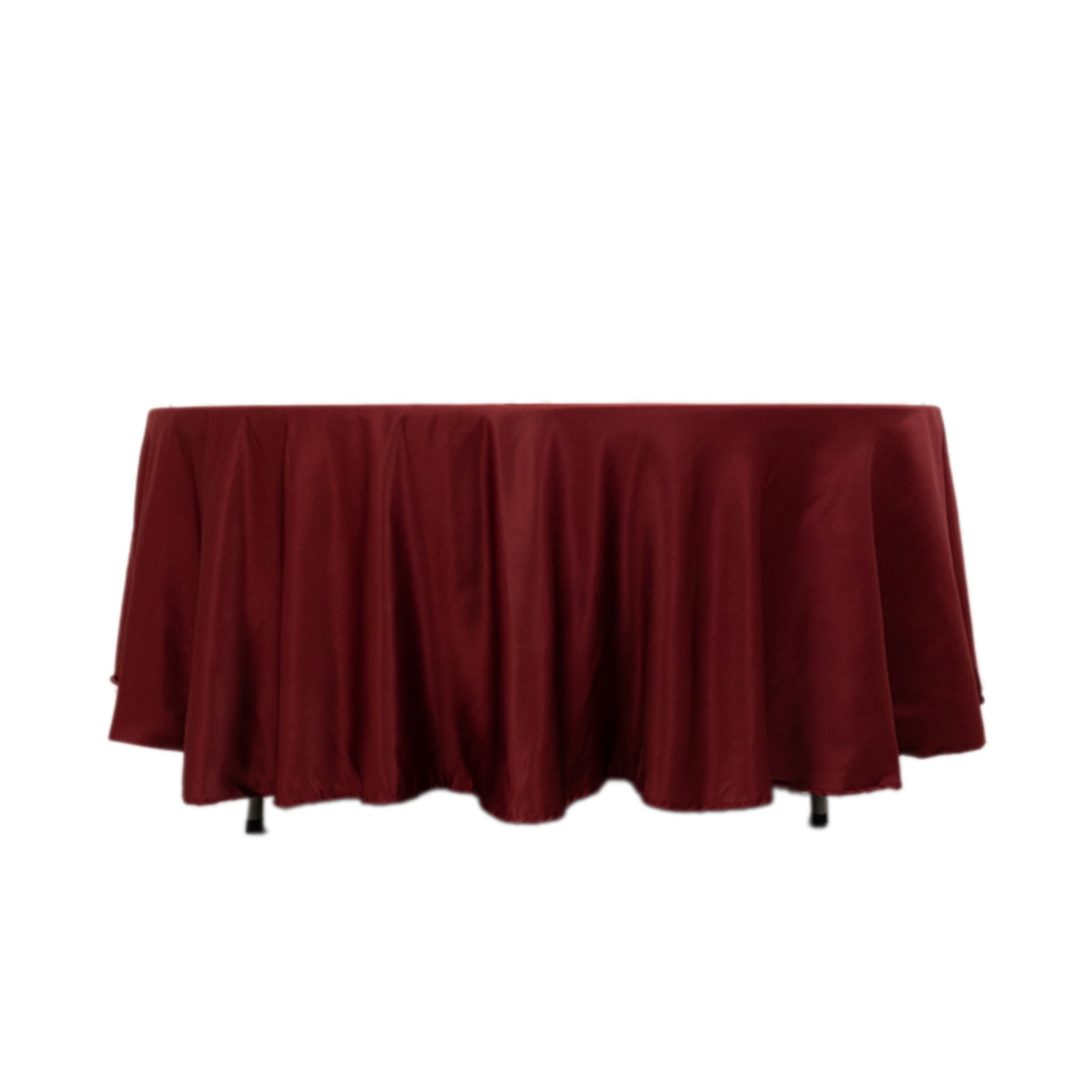 Lamour Satin 108 Round Tablecloth Burgundy - Durable & Silk-Like Table Cover