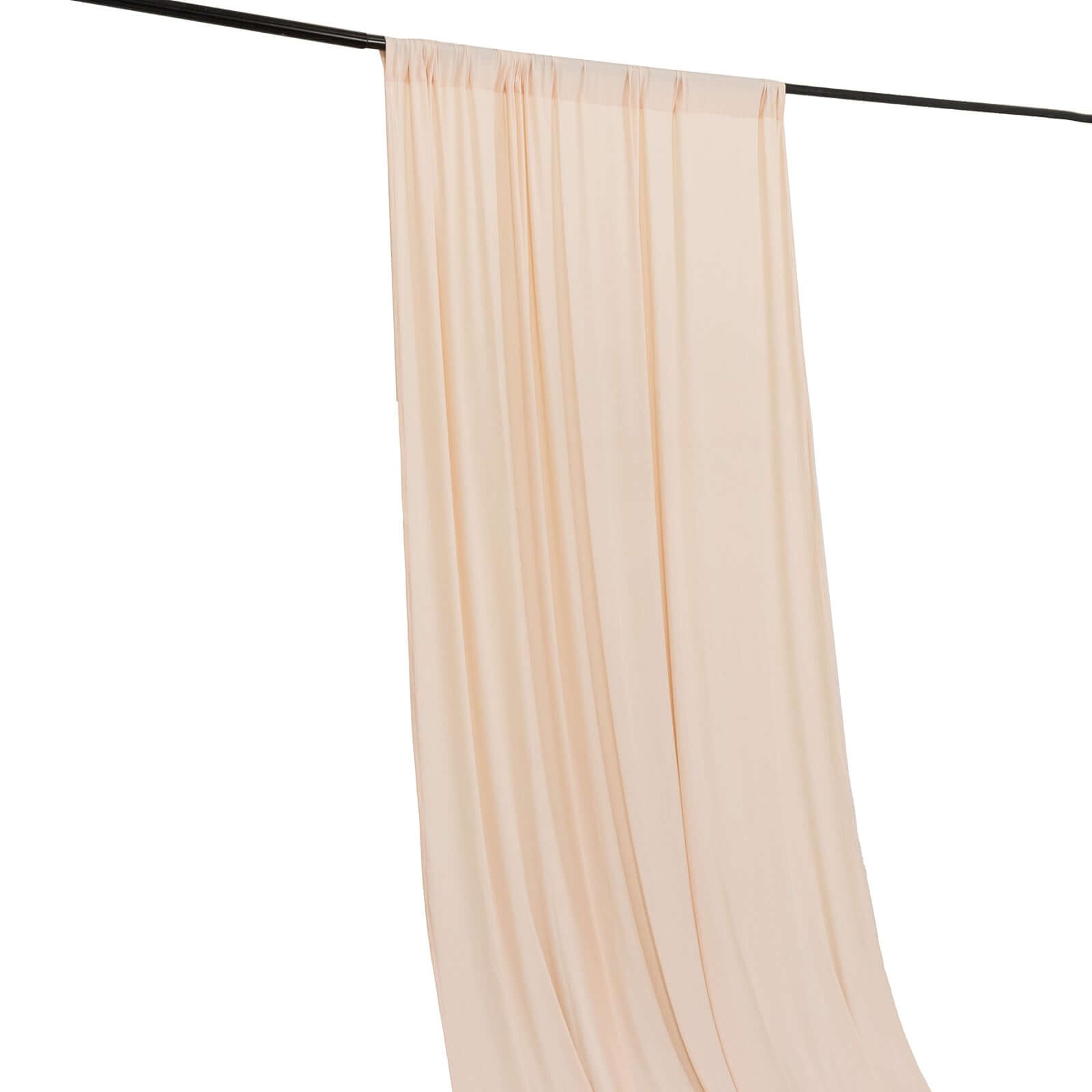 Blush 4-Way Stretch Spandex Event Curtain Drapes, Wrinkle Free Backdrop Event Panel with Rod Pockets - 5ftx10ft